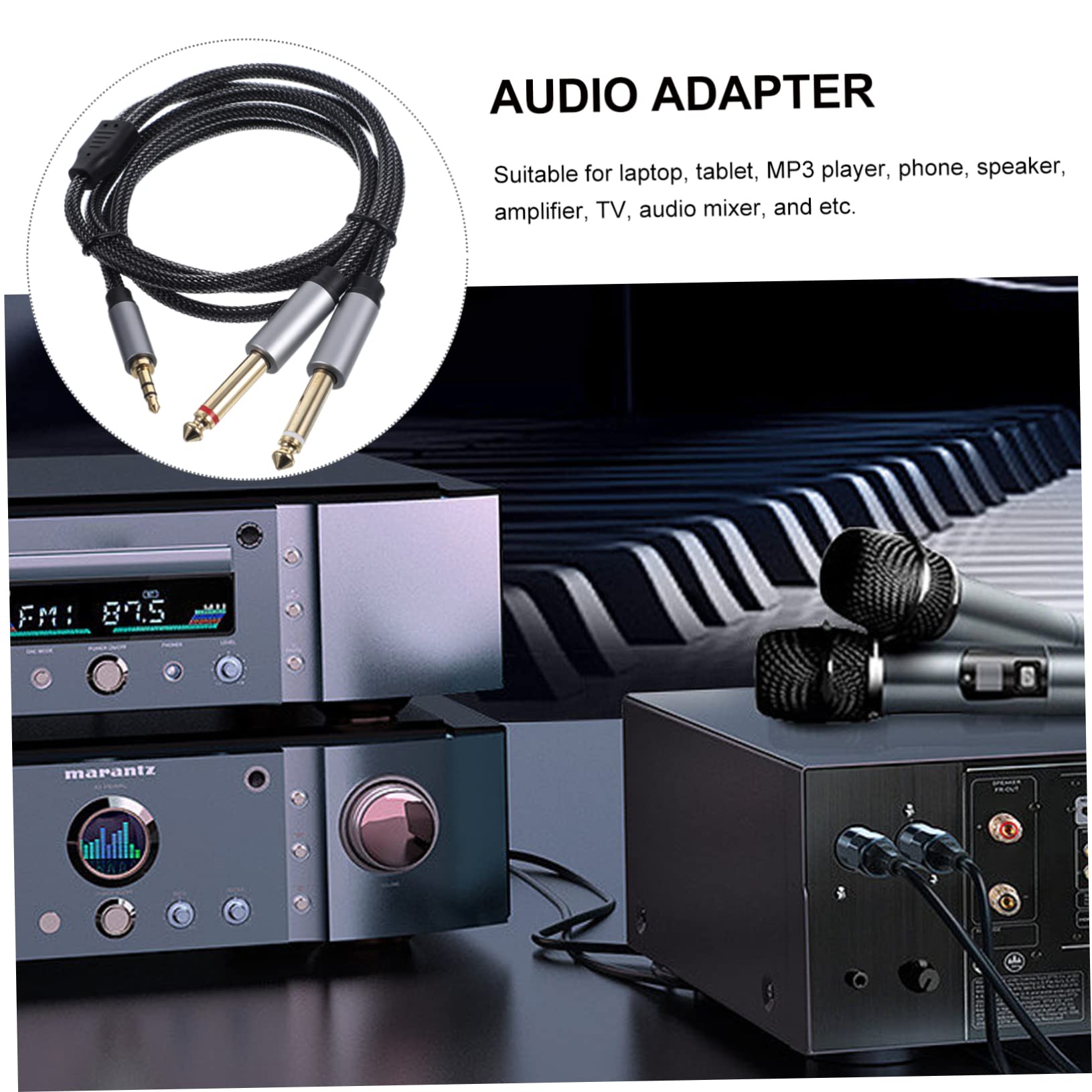 Gatuida 3pezzi Audio Splitter Connettore Trs Per Altoparlanti Riduzione Ottimale Compatibile Home Theater e Multimediali