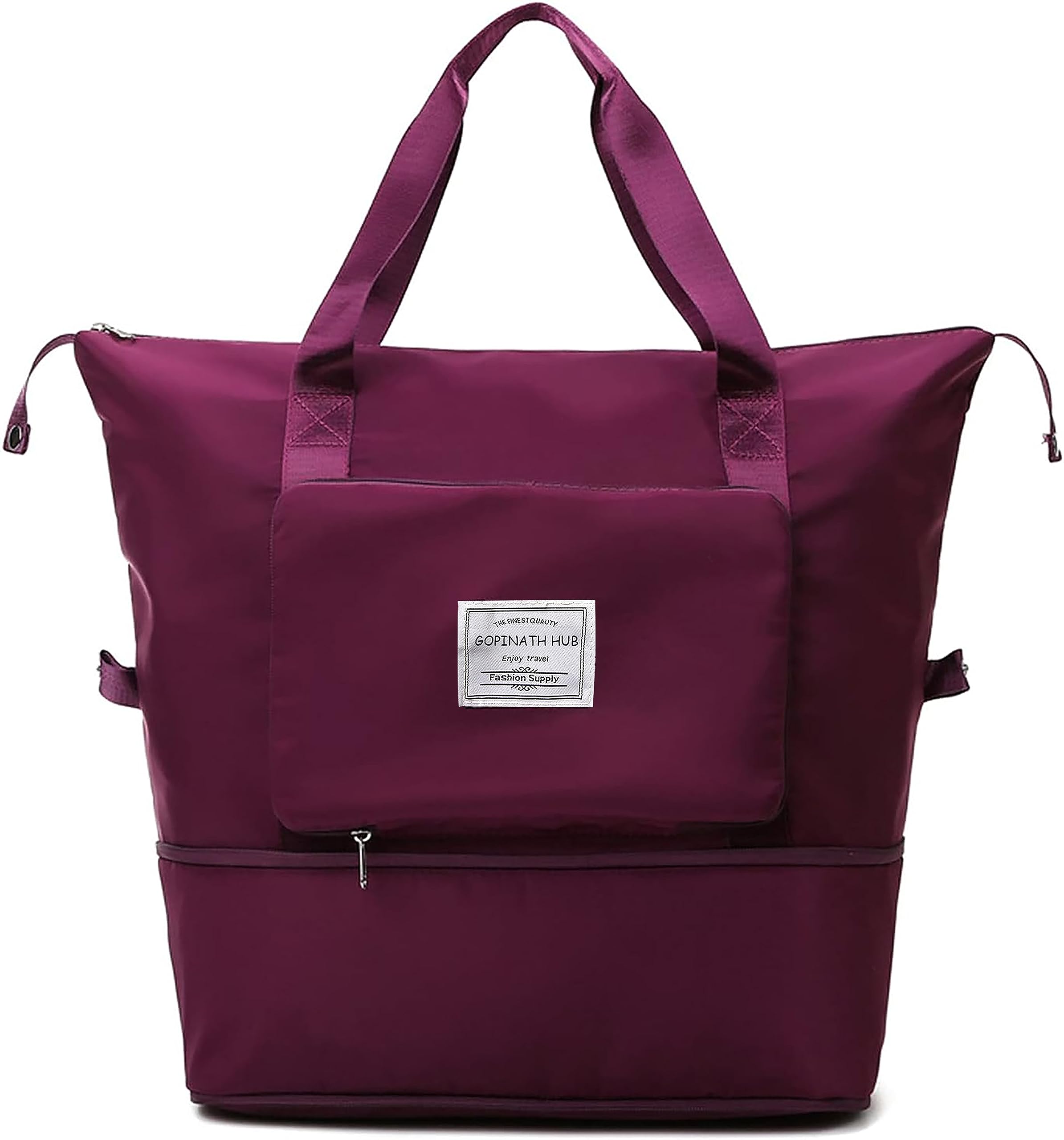 GOPINATH HUBFoldable Travel Duffel Bag, Large Capacity Folding Travel Bag, Travel Lightweight Waterproof Carry Luggage Bag (Fuchsia)