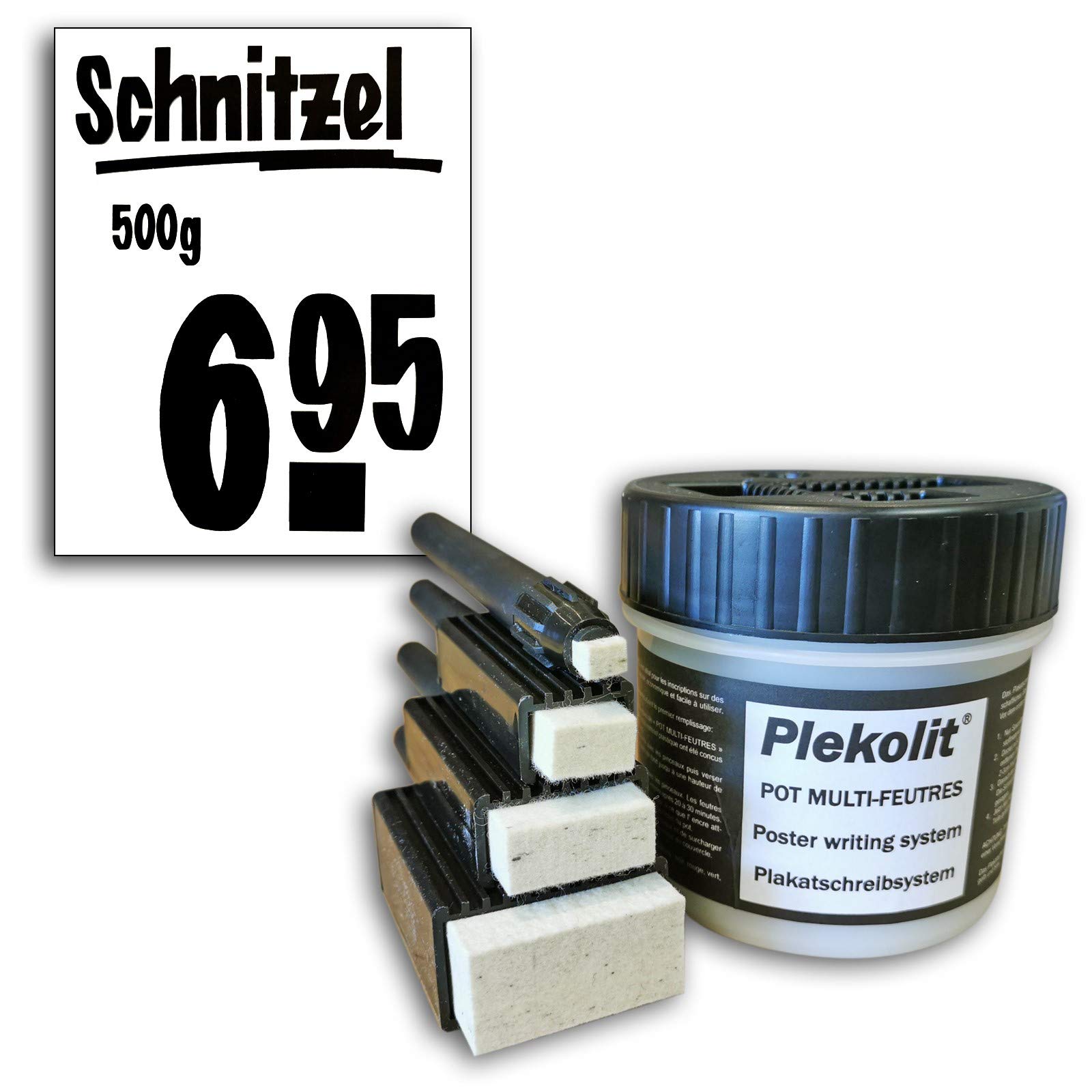 Plekolit® Plakatschreibsystem + 1L Tinte SCHWARZ