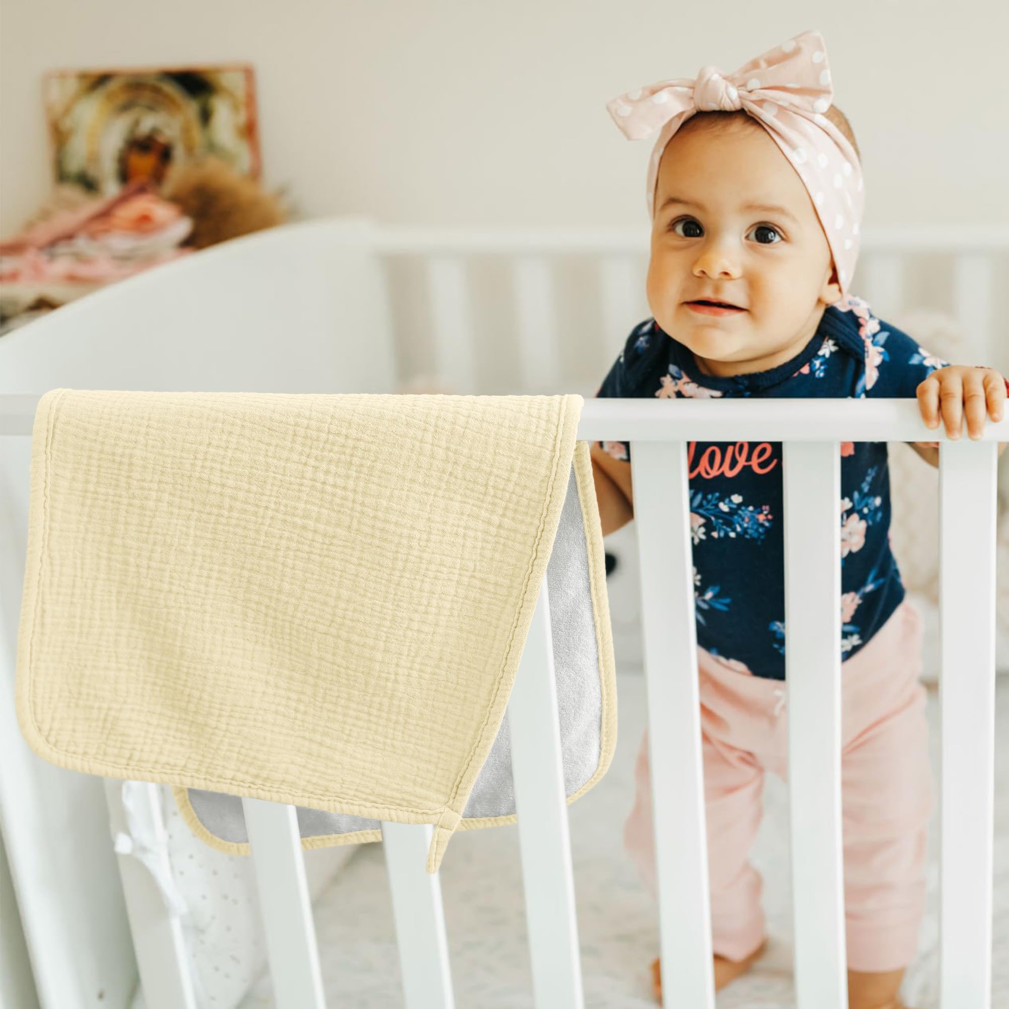 bearmoss Bambino in Mussola Per Neonati, 6 Pezzi, Set 50 X 25 Cm, Super Morbido Assorbente in Mussola A Grana Per Neonati, Unisex, Per Bambine E Ragazzi (Marrone verdastro)