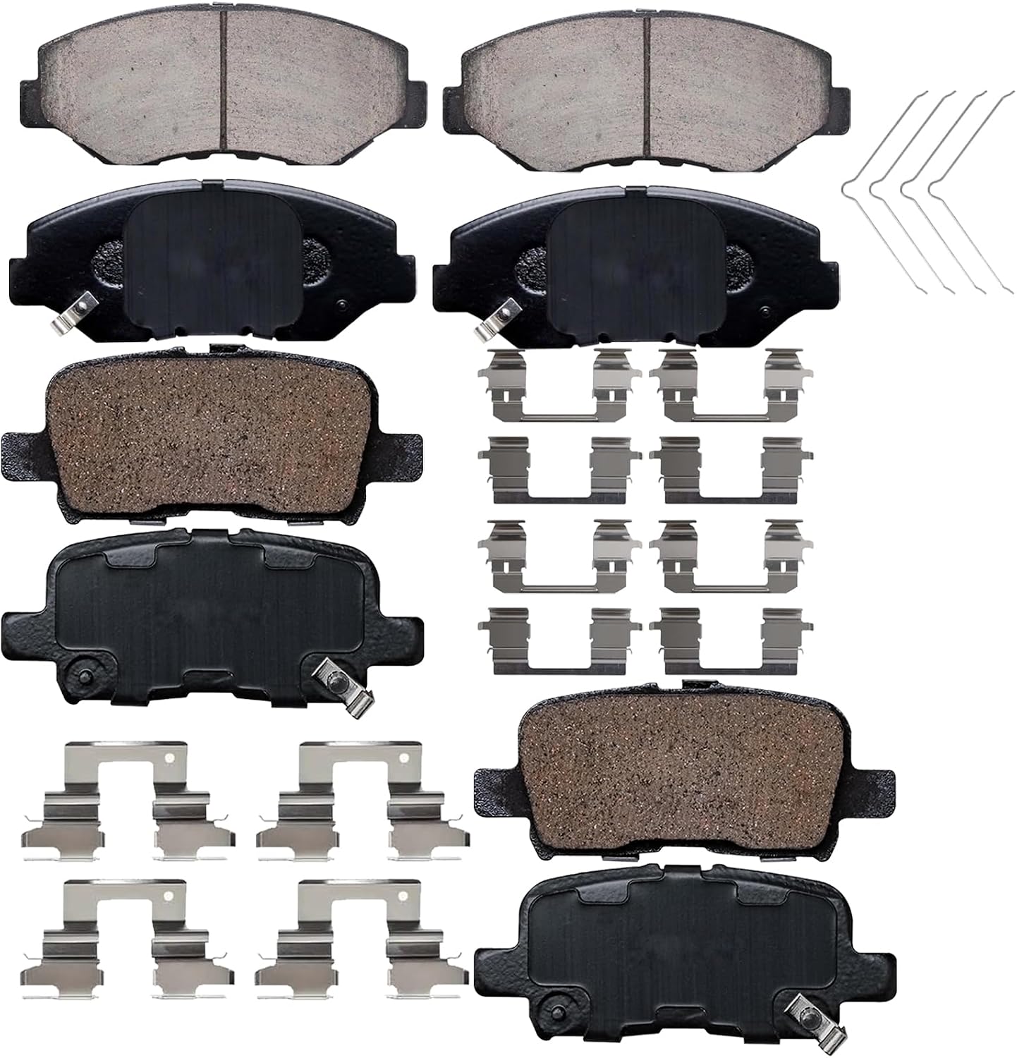 AUTOCLUB Brake Pads Front and Rear for 2003 2004 2005 2006 2007 2008 Honda Pilot, Ceramic Brakes Replacement 865 914