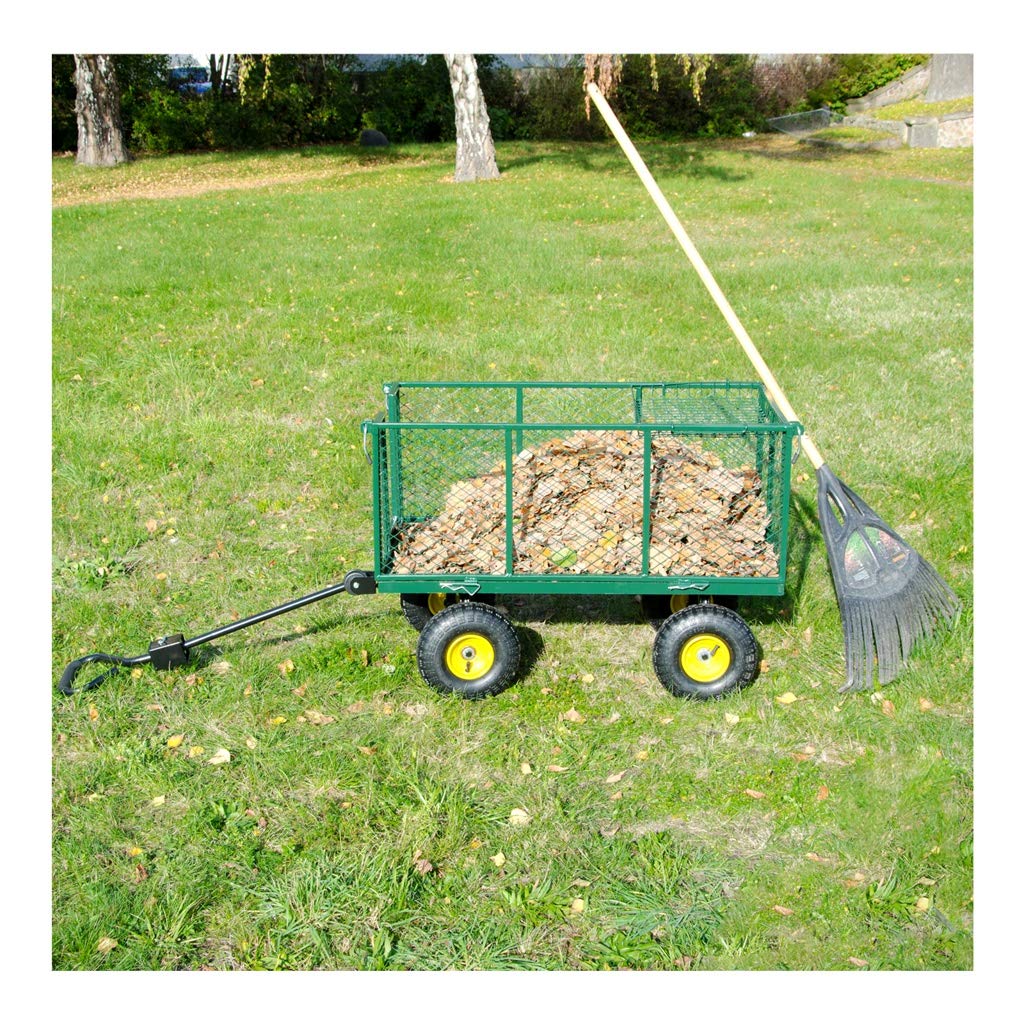 Georges Chariot de jardin, pour le transport, charge maximale : 550 kg, avec pneus pneumatiques et bâche intérieure amovible