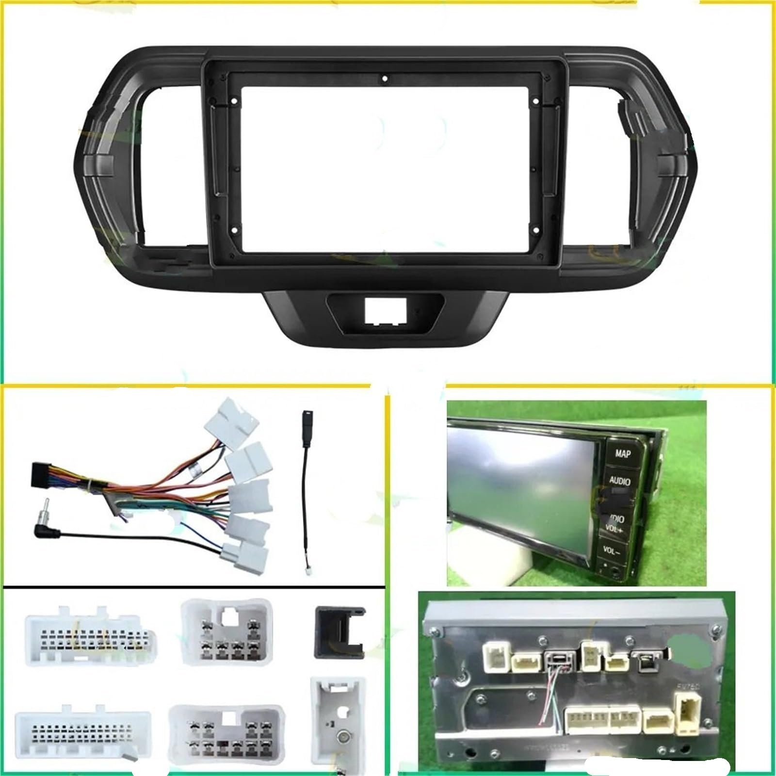 Montaje Autoradio Marco Marco de Radio estéreo Audi para Coche, Compatible con Toyota Passo y Daihatsu Boon M700 (2016-2023)