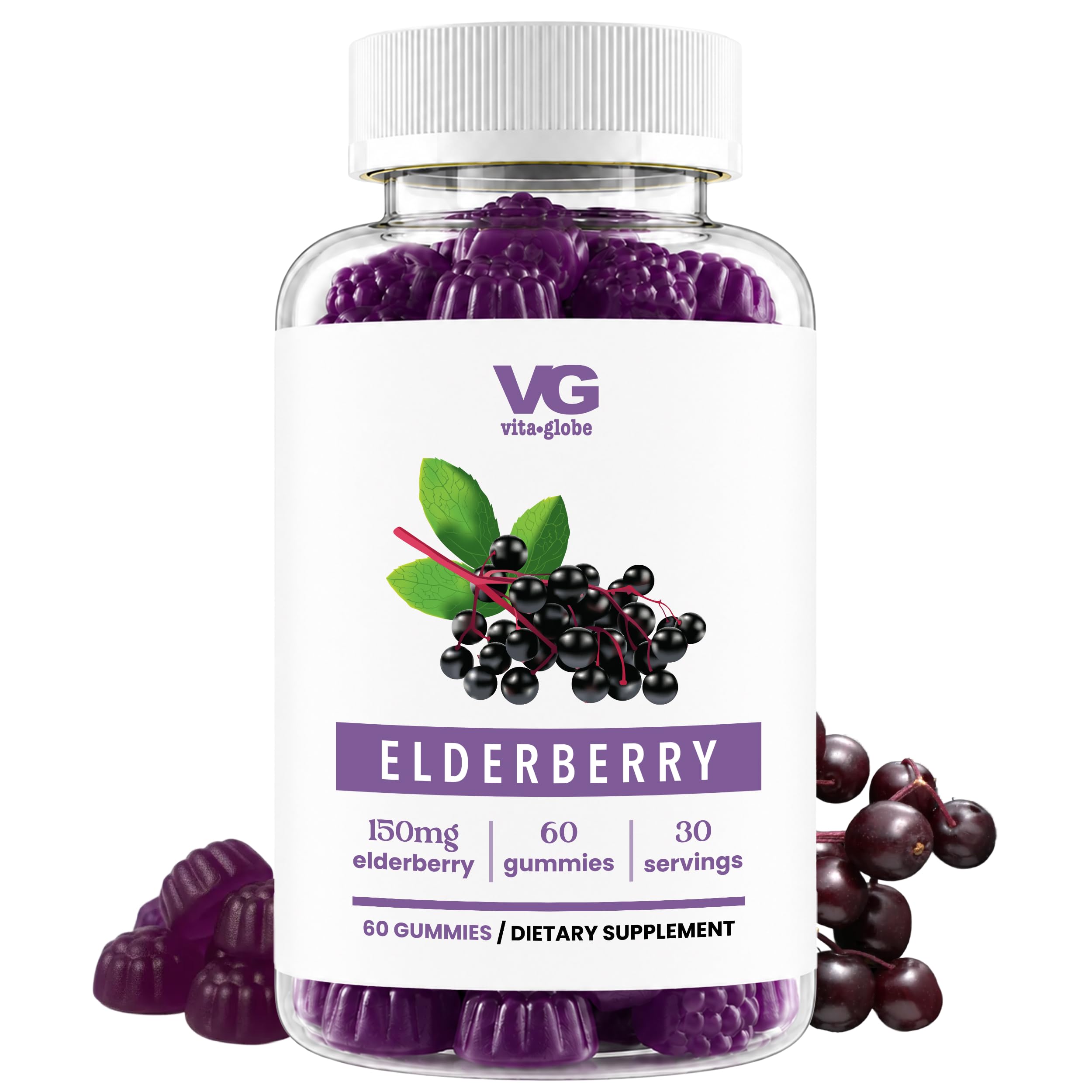 Amazon.com: VITA GLOBE Elderberry Gummies with Vitamin C & Zinc