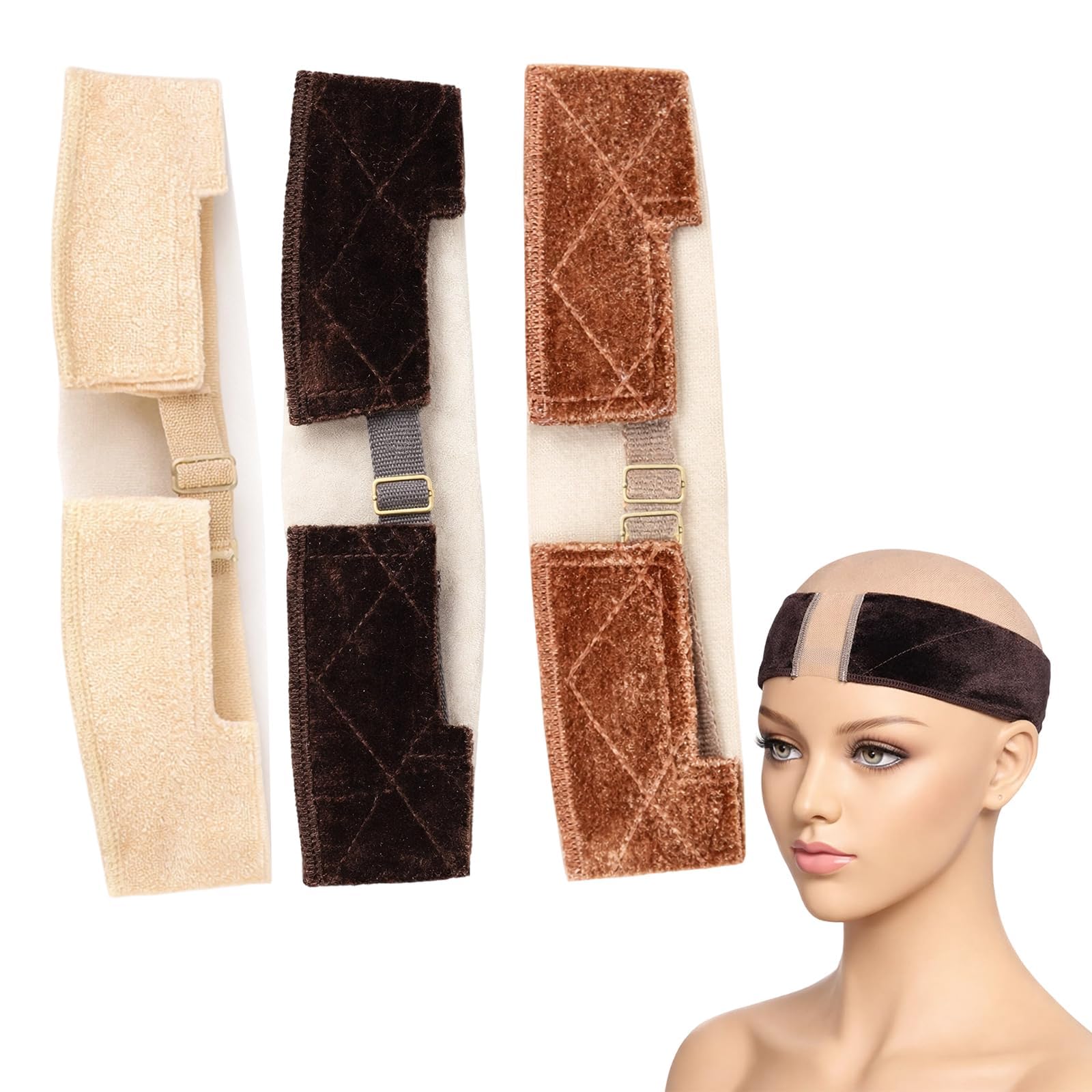 3-Piece Wig Grip Headband Set, Secure Wig Band for Regular Wear and Active Use, Non-Slip Wig Grip Cap for Sensitive Scalp-image-14
