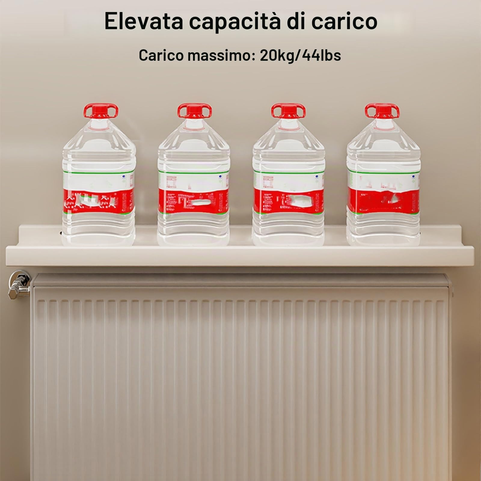 Mensola Sopra Termosifone con Corrimano Rialzato, Robusta Mensola Portaoggetti in Legno per Esporre e Organizzare in Soggiorno, Camera da Letto, Ufficio(Brown,60x15cm/24x6in)