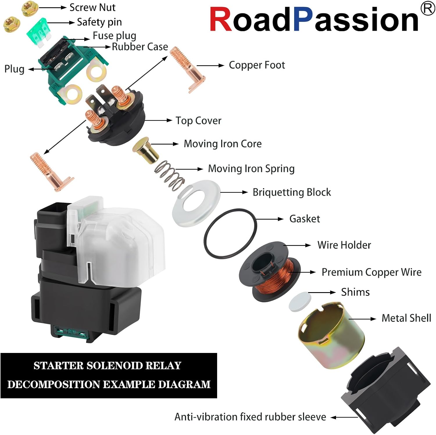 Road Passion Starter Solenoid Relay for Suzuki GSX-R1000 2001-2004 / GSX-R1000Z 2003-2004