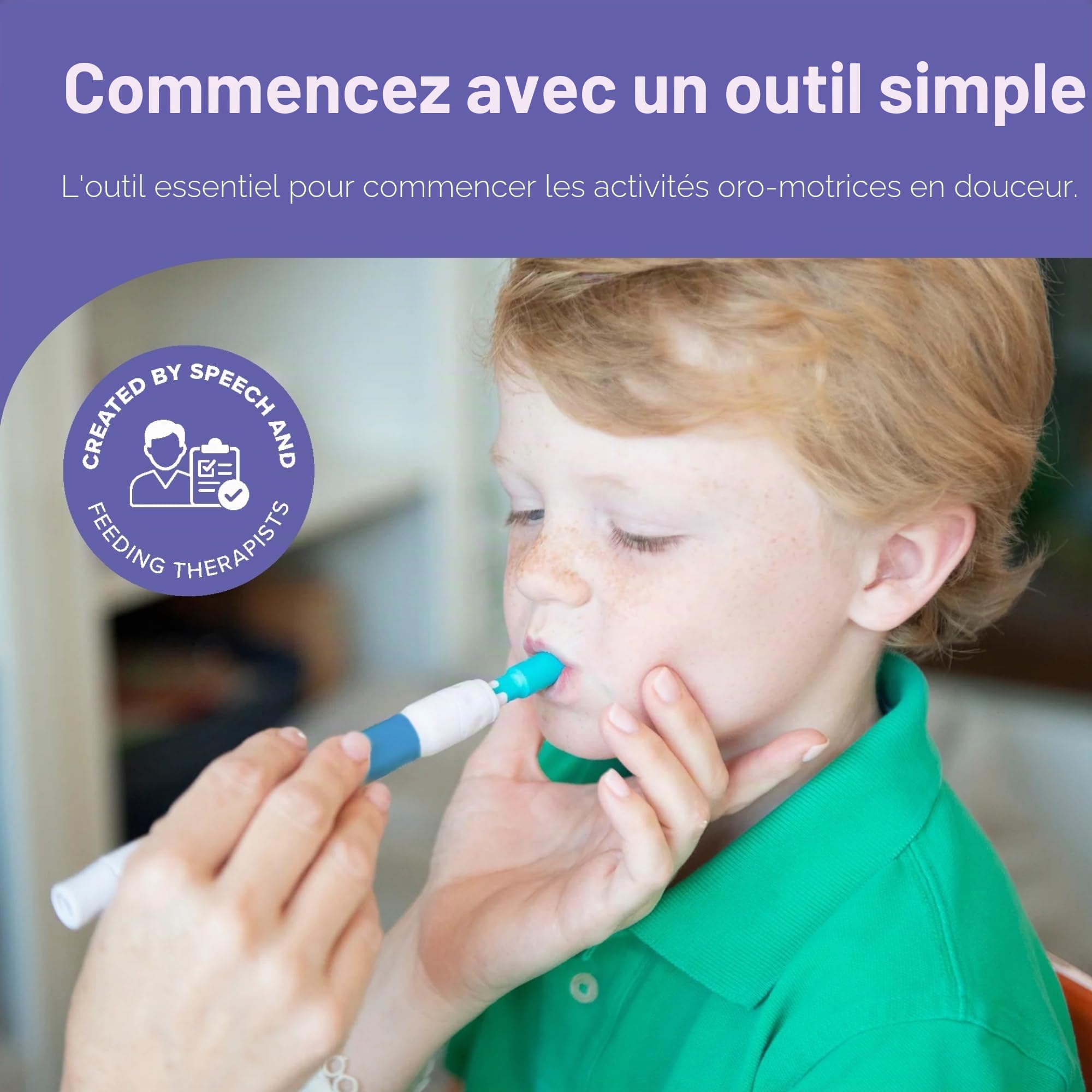 TalkTools Sensi Outil de thérapie sensorielle pour la parole et l'alimentation, produits sensoriels pour autisme, outils de TDAH, cadeaux d'orthophonie pour enfants autistes (bleu océan)