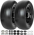 WEIZE Universal Fit 11x4.00-5 Flat Free Tire and Wheel Assembly, Zero Turn Lawn Mower Replacement Tires, 3.4