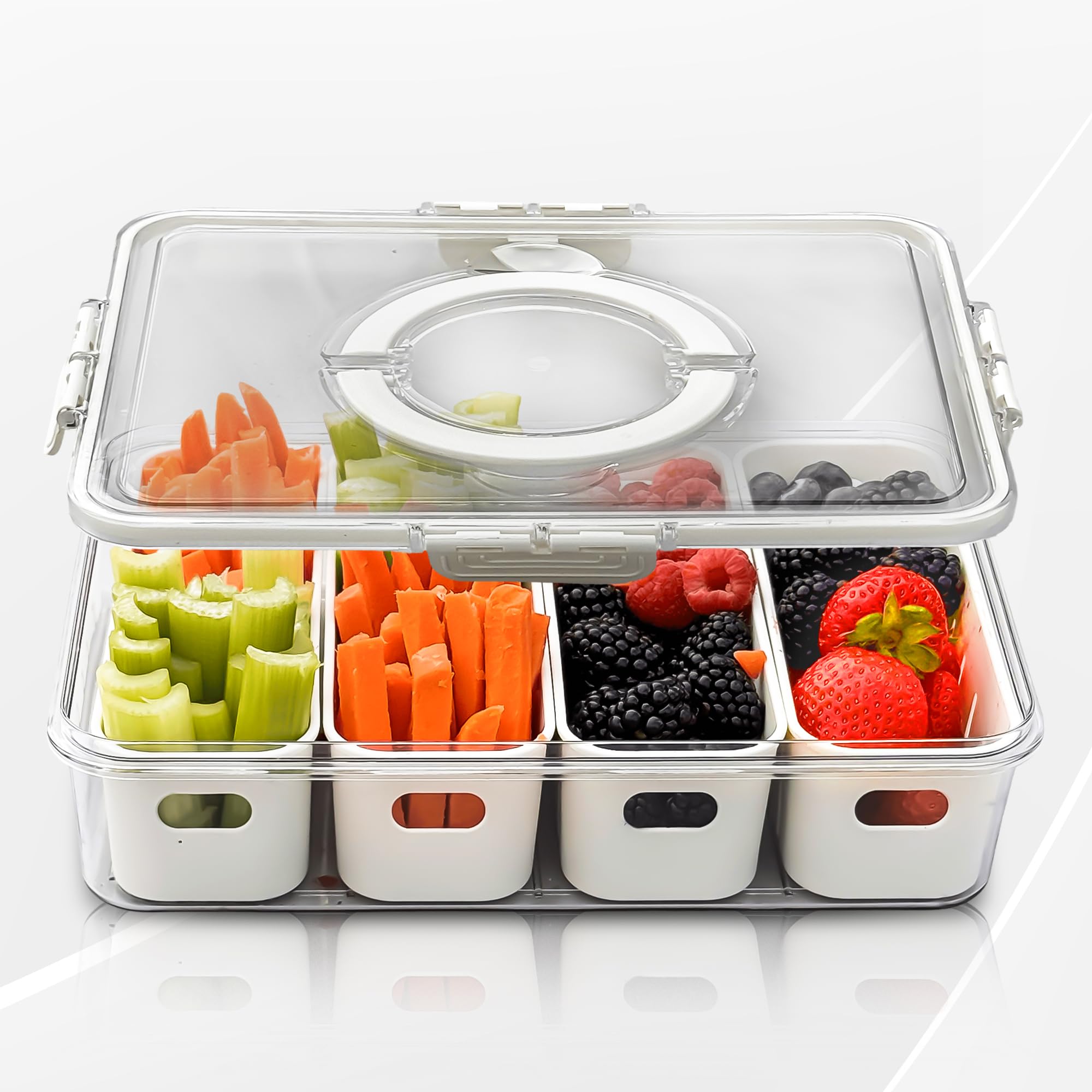 [Apto para lavavajillas] Contenedores de barra de ensalada para refrigerador, recipientes de verduras para refrigerador, recipientes de preparación de ensaladas para refrigerador, bandeja de verduras