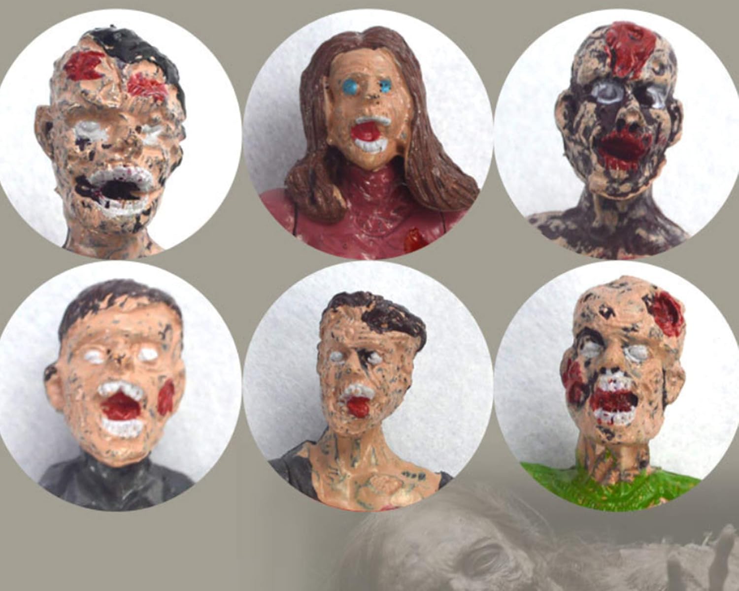 Zombie Dolls Static Models Figures Toys, 6 Pcs Zombie Action Figures Terror Corpse Cake Topper Halloween Decoration