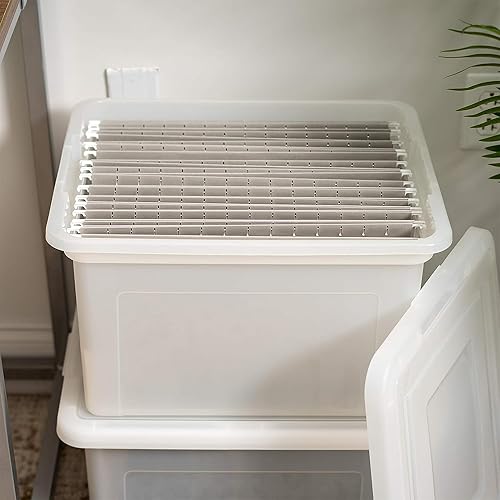 Miniatura 33 de IRIS Caja organizadora de archivos de plástico para archivos de cartas/archivos legales, caja de documentos, organizador de almacenamiento con tapa