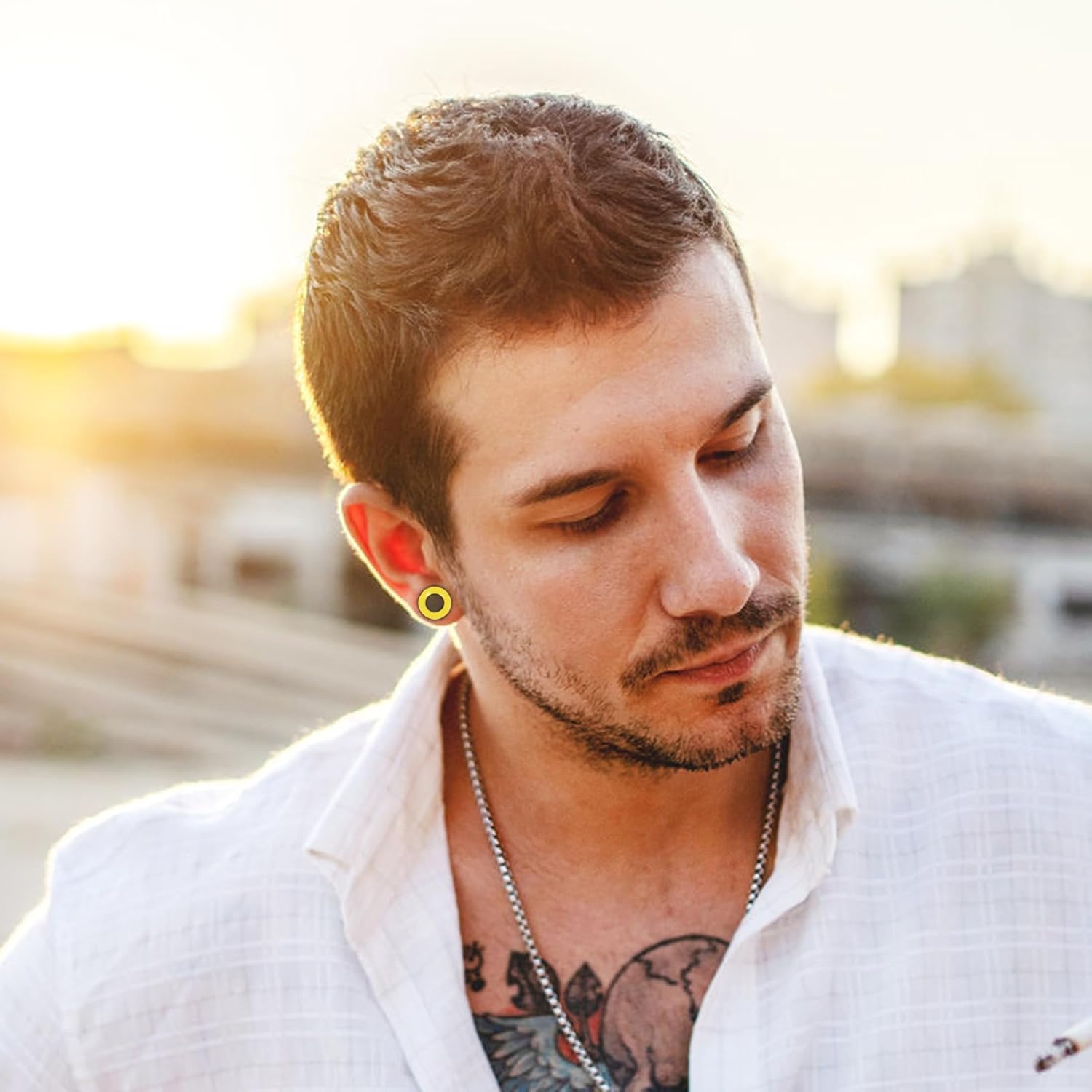 20Pcs Silicone Ear Gauges 2G-25mm Flexible Ear Tunnels Gauges Soft Expander Stretching Ear Plugs Tunnels Black Earring Piercings Jewelry for Men Women - Image 5