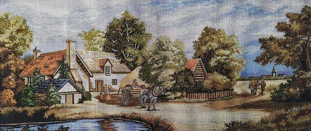NA/ Set Punto Croce Set Ricamo Tapestry Farm 73x32cm Set Ricamo Punto Croce Include Filo di Cotone Multistrato [] Bordado con aguja 5D HD cod 115