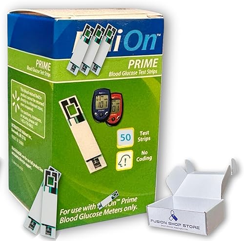 Tiras de prueba de glucosa en sangre Prime - 50 unidades (paquete de 1) - Pruebas fiables de azúcar en sangre (medidor de glucosa no incluido), en