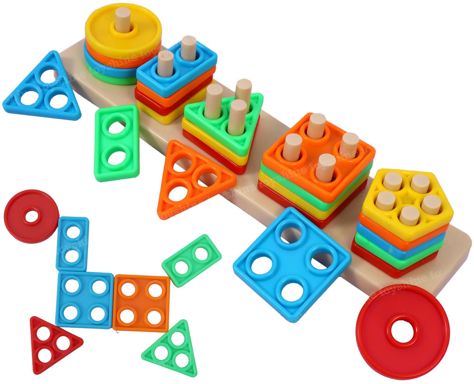 Toyshine Small Angle Geometric Blocks Building Stacker - Kids Shape Sorter & Column Puzzle Stacking Set for Kids (B08S7BTZCN) Amazon Price History, Amazon Price Tracker