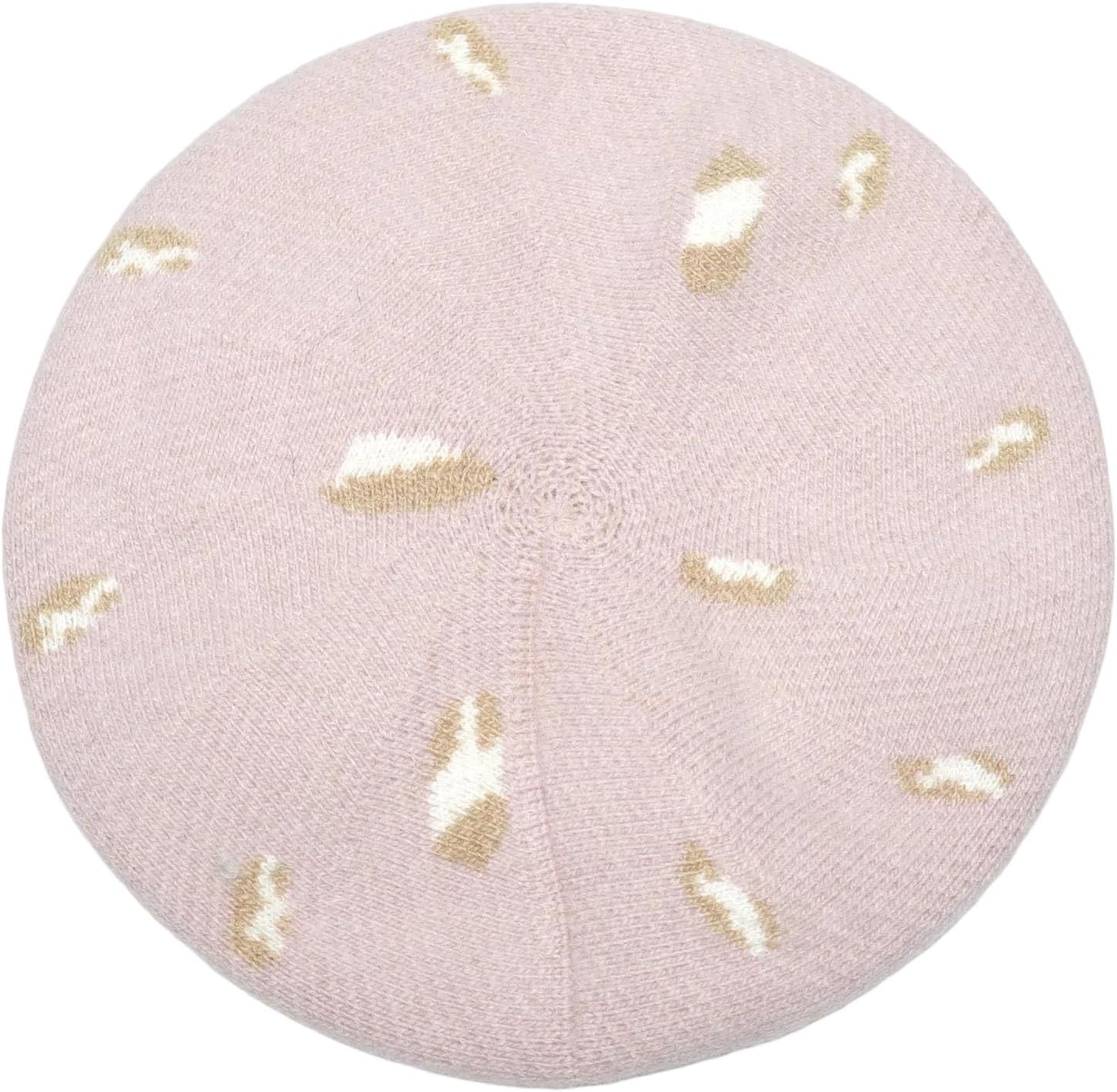 Women's Versatile Wool Yarn Pumpkin Warm Painter Knit Rabbit Fleece Beret Hat