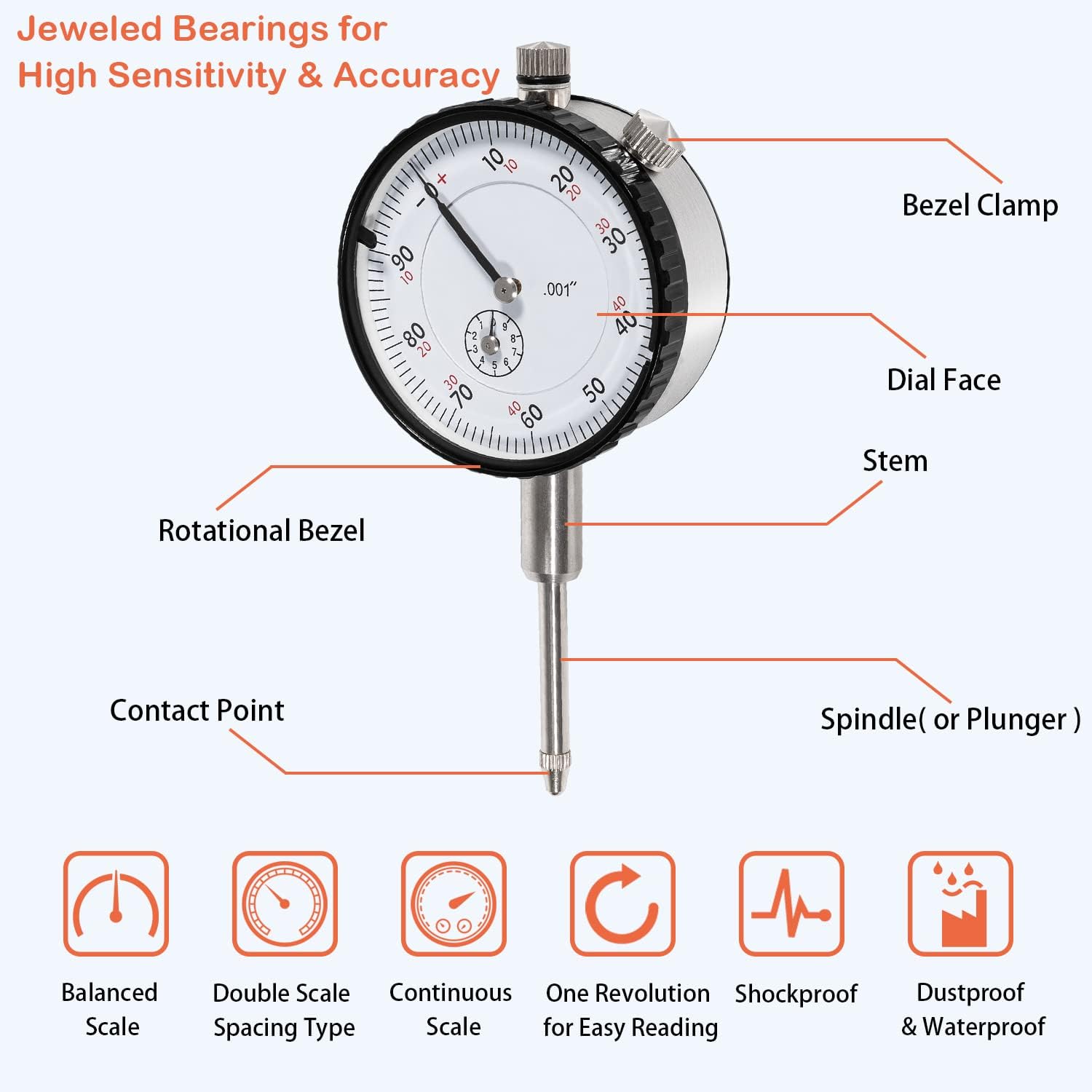 Differential Pinion Depth Checker Kit Gauge Tool Compatible with GM 10-14 Bolts, Ford 7.5" 8” 8.8” 9”, Dana 30-80, Chrysler And Most Differentials Replacement for T&D 11001 Pinion Depth Checker