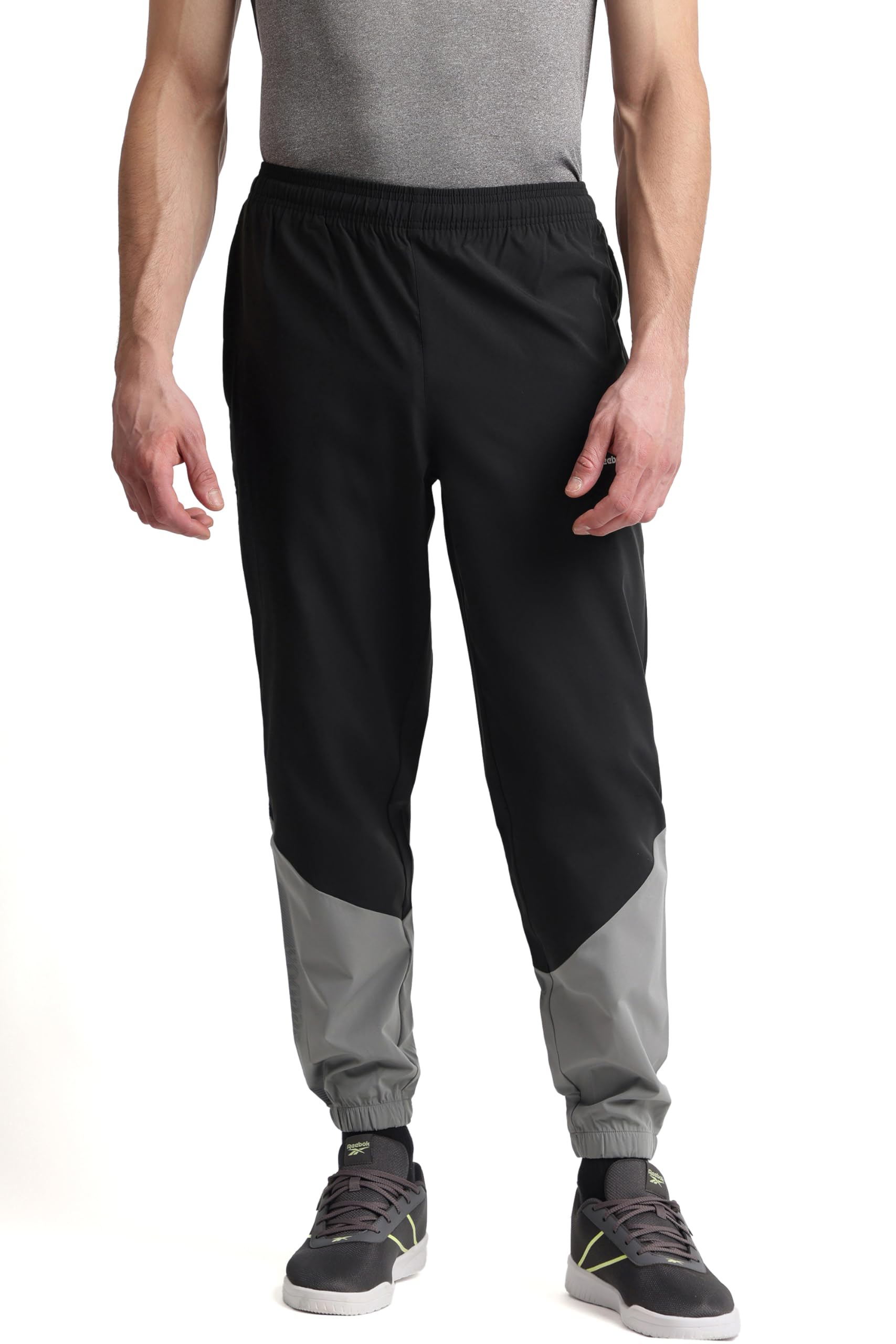 reebok Men's Woven Fabric Track Pants - Lightweight Breathable Gym Trackpants for Men | Training Running Payjama for Men | Athletic Pants - Side Pockets Drawcord-picture-37