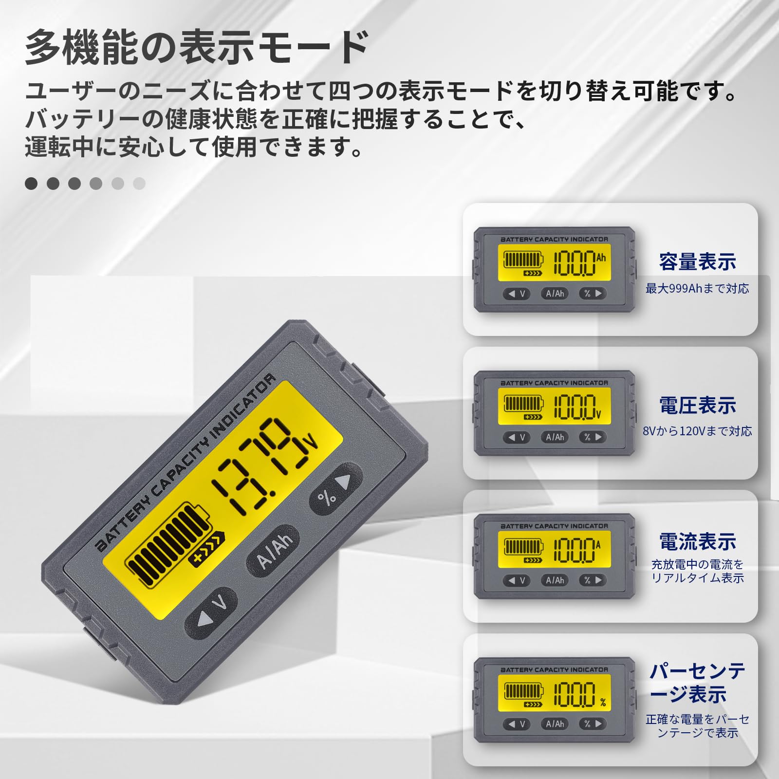 Amazon.co.jp: DROK バッテリーメーター 80V 100A バッテリー