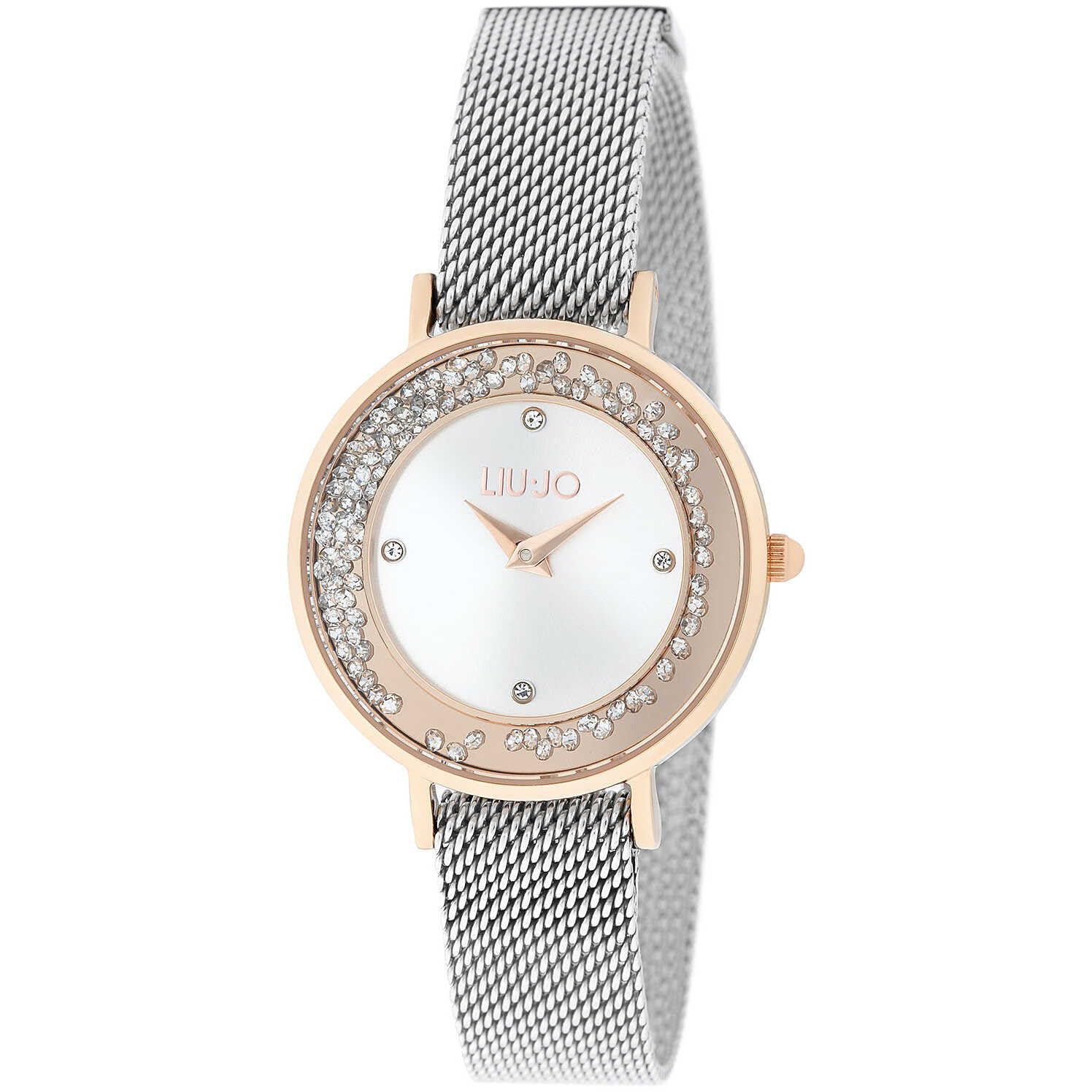 Liu Jo Mini Dancing Slim TLJ1695 Montre-Bracelet pour Femme de Couleur argentée avec Bracelet en Acier Inoxydable, diamètre du boîtier : 29 mm