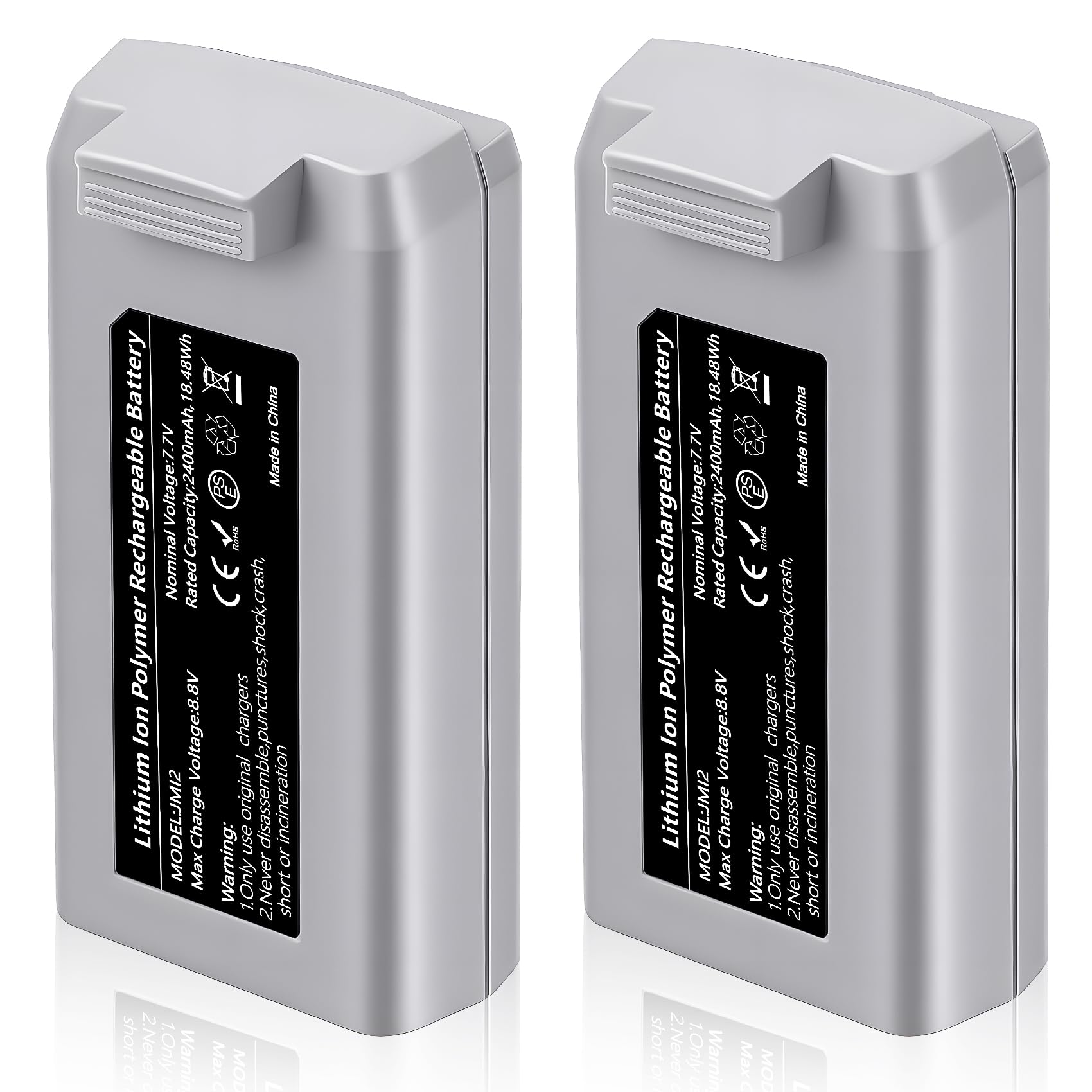Mini 2, Mini 4K confezione da 2 batterie di ricambio intelligenti per drone da 2400 mAh autonomia di volo massima di 31 minuti compatibili con i droni DJI Mini 4K/2/SE/2 SE