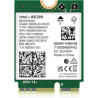 WiFi 7 Wireless Karte Intel BE200NGW Bluetooth 5.4 5800 Mbit/s M.2/NGFF unterst tzt kein AMD unterst tzt nur Intel CPUs der 12. Generation und h her Windows 10/1164 Bit Linux