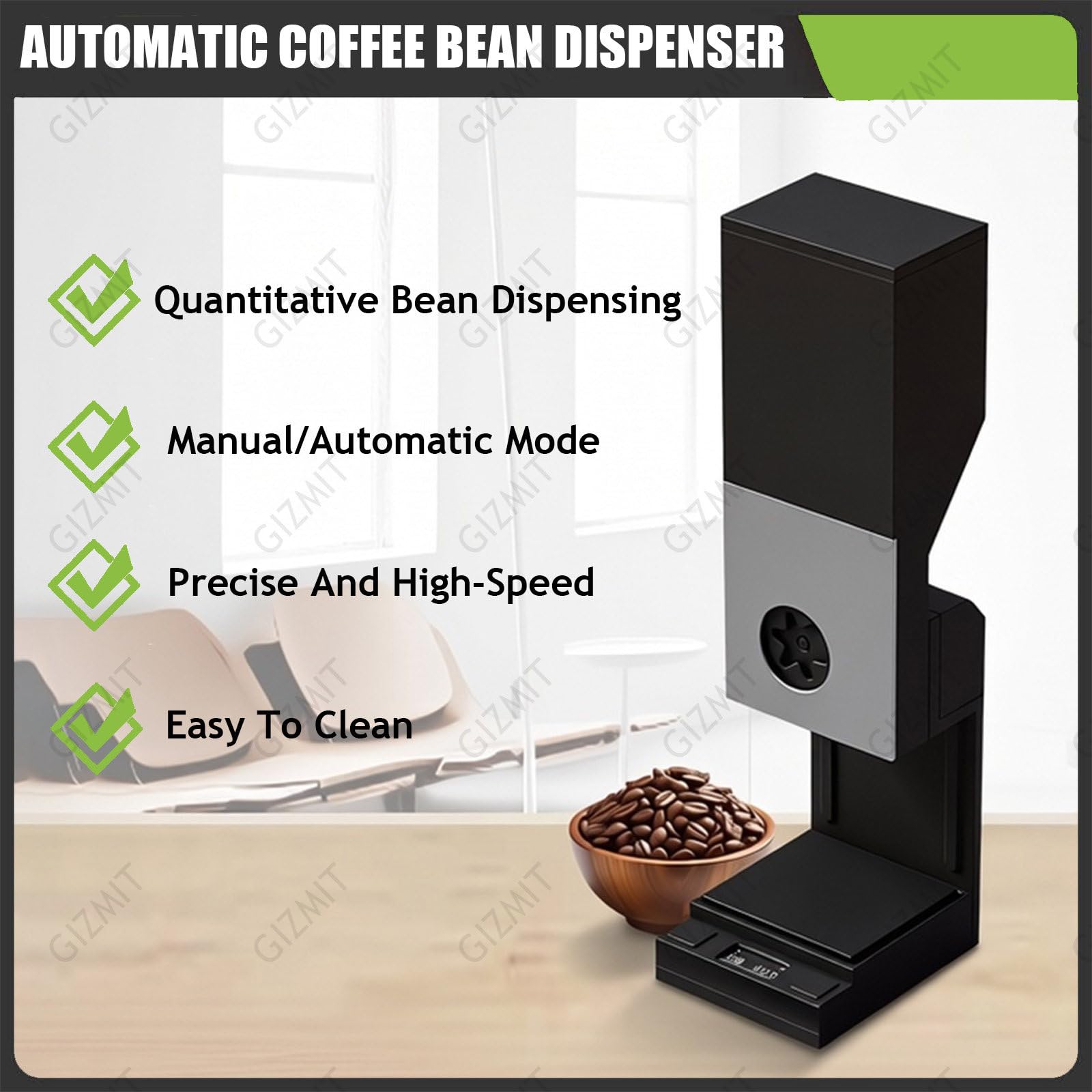 Dispenser Monodose, dosatore di Chicchi di caffè (Versione in Metallo), Macchina per Il Pre-dosaggio di Chicchi di caffè, per Lo stoccaggio di Fiocchi d'avena e Chicchi di caffè.