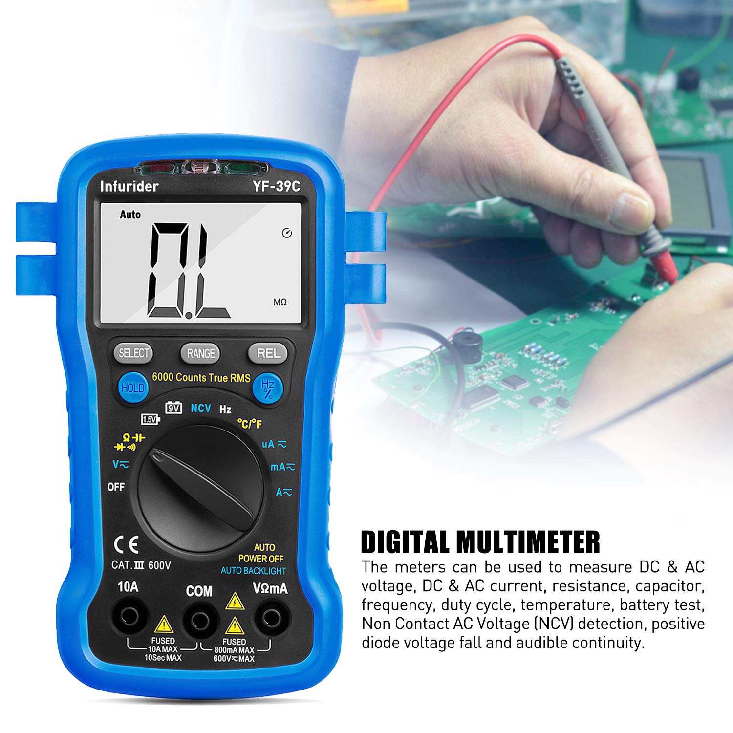 Digital Multimeter INFURIDER YF39C 6000 Counts TRMS Auto Ranging