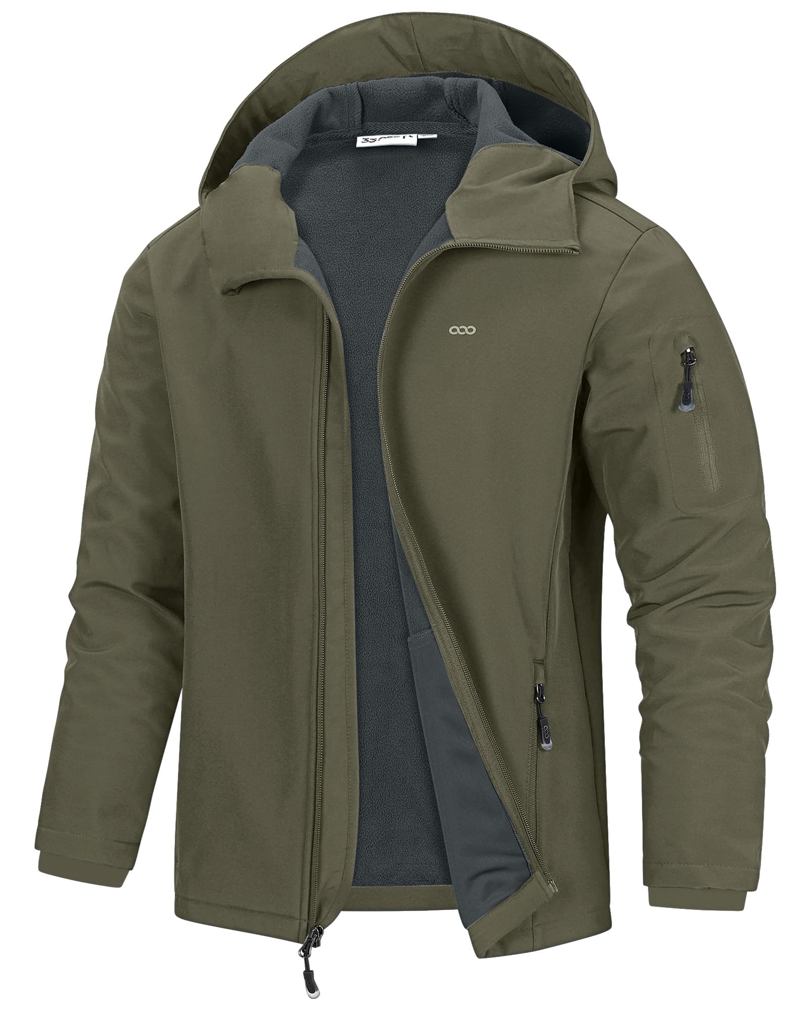 33,000ft Jacke Herren Softshell (XL, Olivgrün)