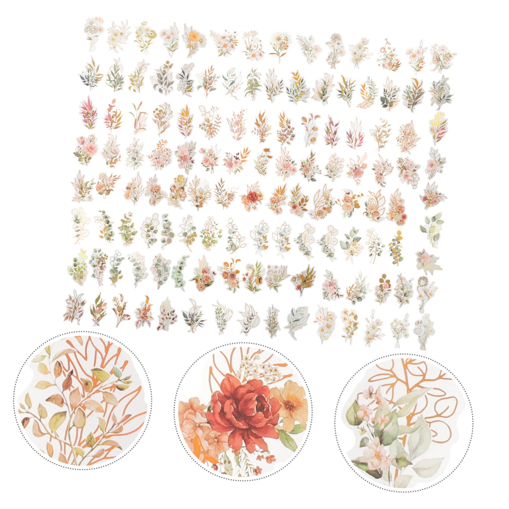 5 Ensembles Autocollants Holographiques Pour Scrapbooking De Stickers Décoratifs De Plantes Pour Journaling Artisanales Mixte 240 Pièces * 5