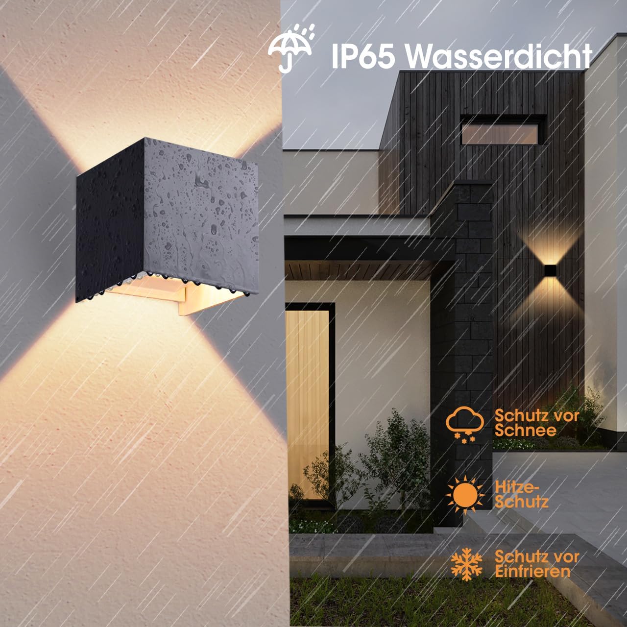 OOWOLF LED Aplique de pared exterior/interior, IP65 lmpermeables,3000K,con Bombillas G9 Reemplazables, ideal iluminación para Exterior