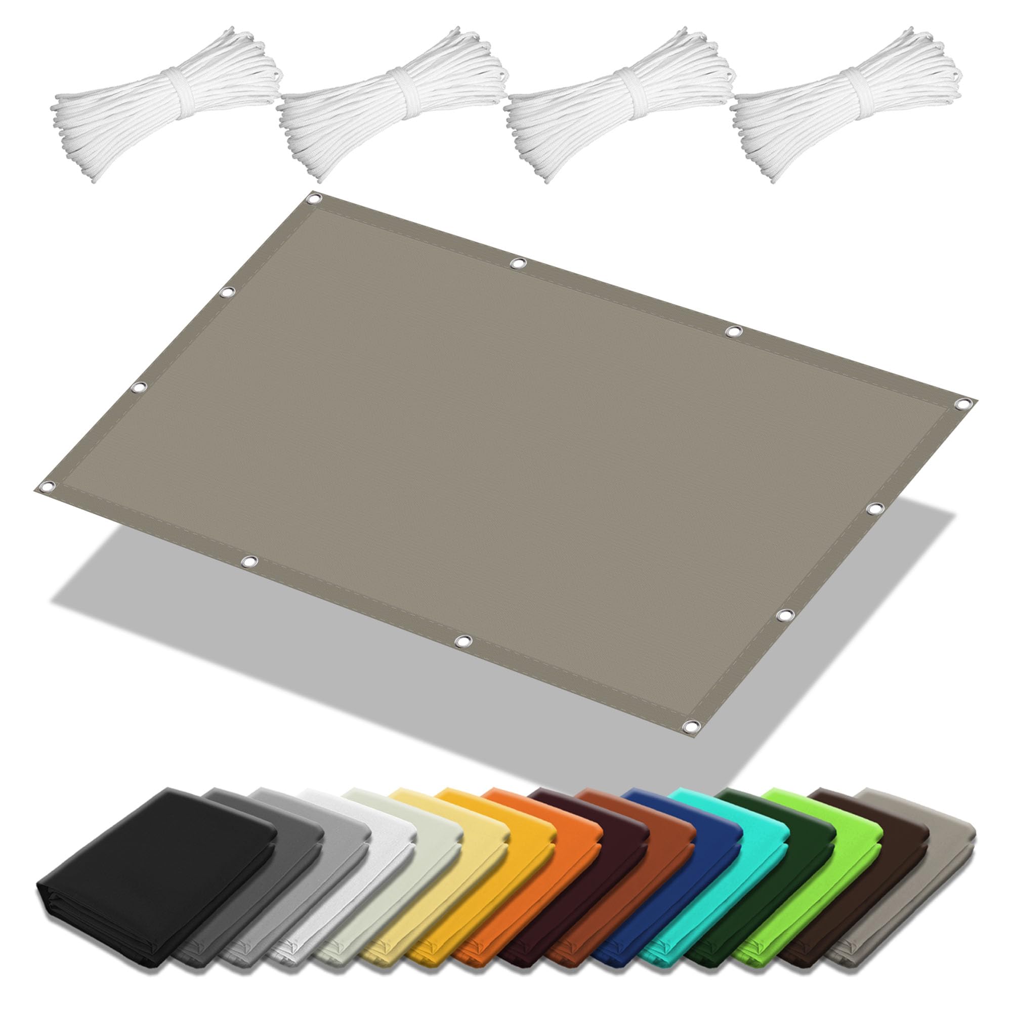 Filet protection solaire et voile d'ombrage imperméable taupe