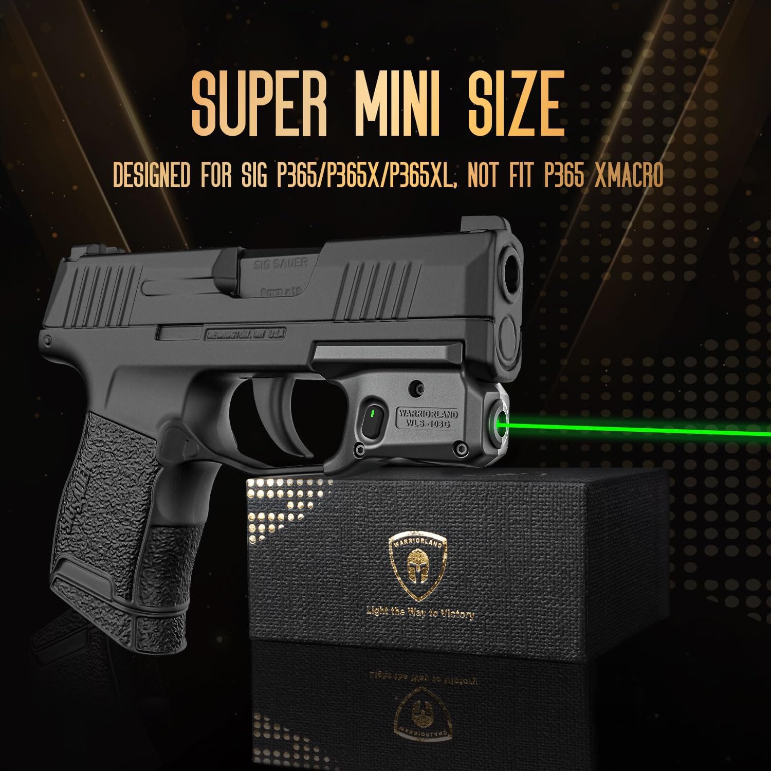 TSG WLS-103G Green Laser Sight with Power Indicator, Windage and Elevation Adjustment Fits P365/ P365X/ P365XL