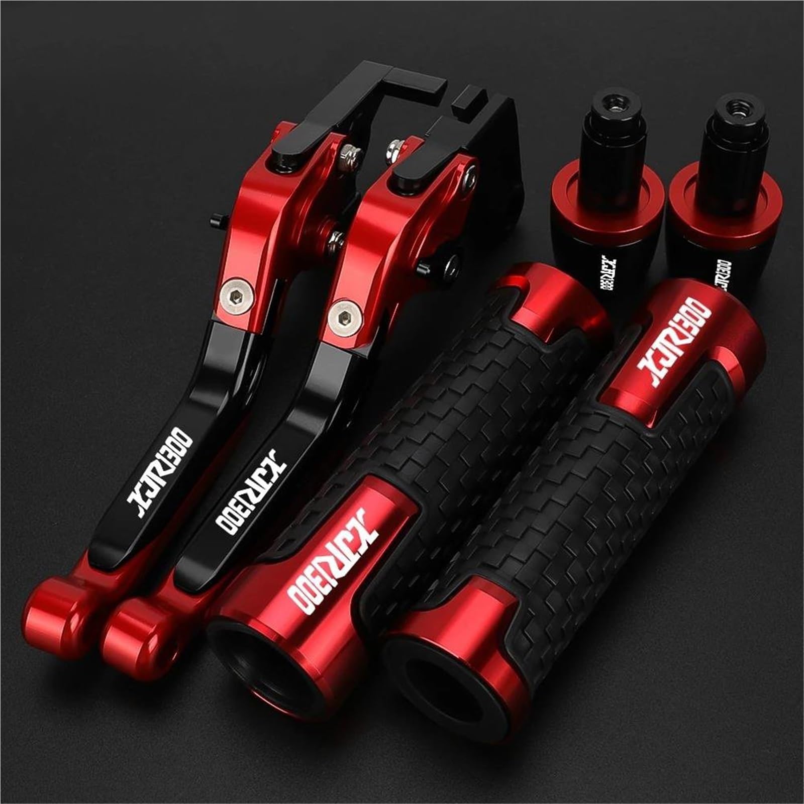 TGVSELPJ Motorcycle Part Folding Extendable Moto Adjustable Clutch Brake Levers Handbar Grips Ends for Y-AMAHA XJR1300 XJR 1300 1995-2003(Red 1)