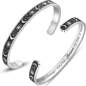 Btysun Bracelets for Women Mothers Day Bracelet Gifts from Daughter Inspirational Gifts for Women Graduation Gifts for Her Motivational Birthday Cuff Bangle Friendship Personalized Mantra Jewelry…