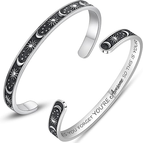 Btysun Bracelets for Women Mothers Day Bracelet Gifts from Daughter Inspirational Gifts for Women Graduation Gifts for Her Motivational Birthday Cuff Bangle Friendship Personalized Mantra Jewelry…