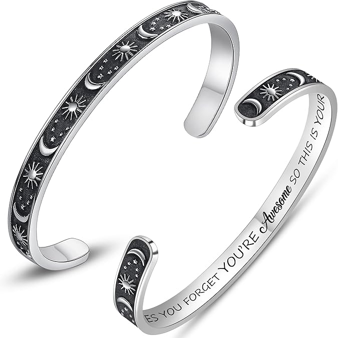 Btysun Bracelets for Women Mothers Day Bracelet Gifts from Daughter Inspirational Gifts for Women Graduation Gifts for Her Motivational Birthday Cuff Bangle Friendship Personalized Mantra Jewelry…