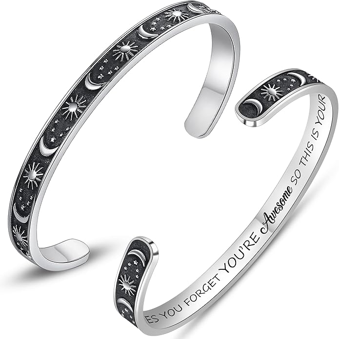 Btysun Bracelets for Women Mothers Day Bracelet Gifts from Daughter Inspirational Gifts for Women Graduation Gifts for Her Motivational Birthday Cuff Bangle Friendship Personalized Mantra Jewelry…