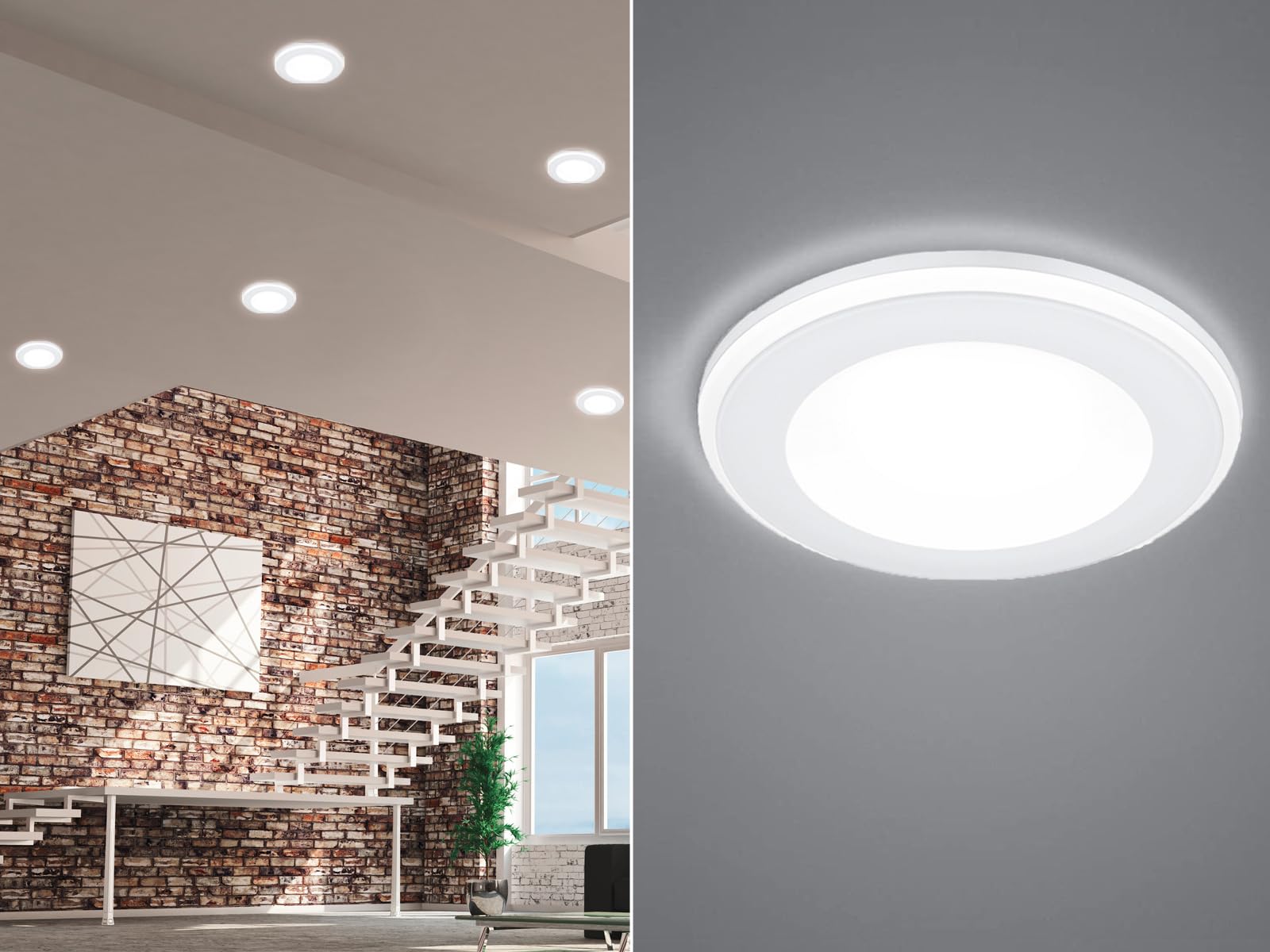Trio Leuchten Zagros 650710131 – Faretto LED Da Incasso Rotondo IP65 – Bianco Opaco, 5.5W, Dimmerabile – Per Bagno E Esterni - 5