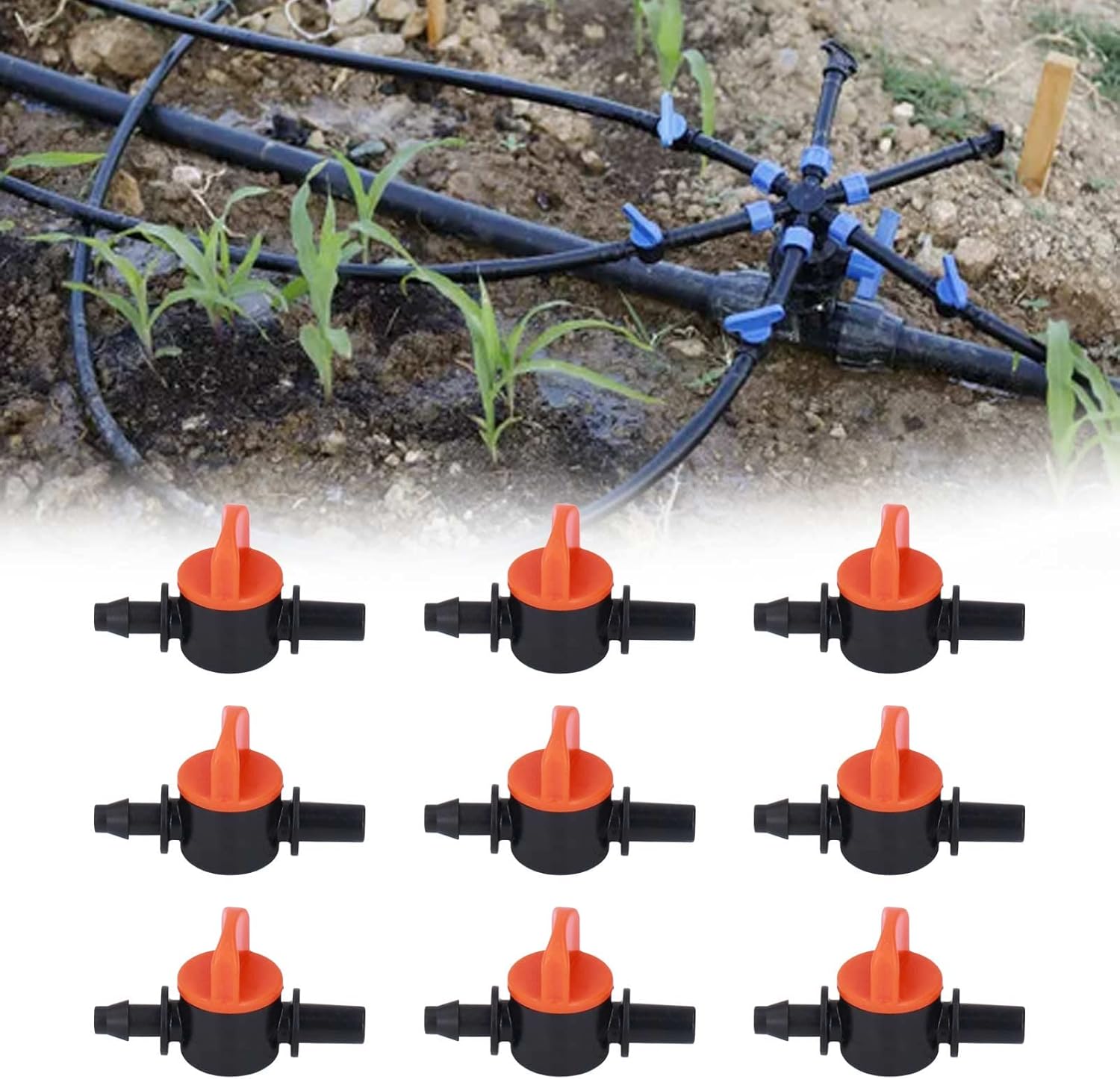 Zerone Drip Irrigation Valve, 50pcs 4/7mm Outer Diameter