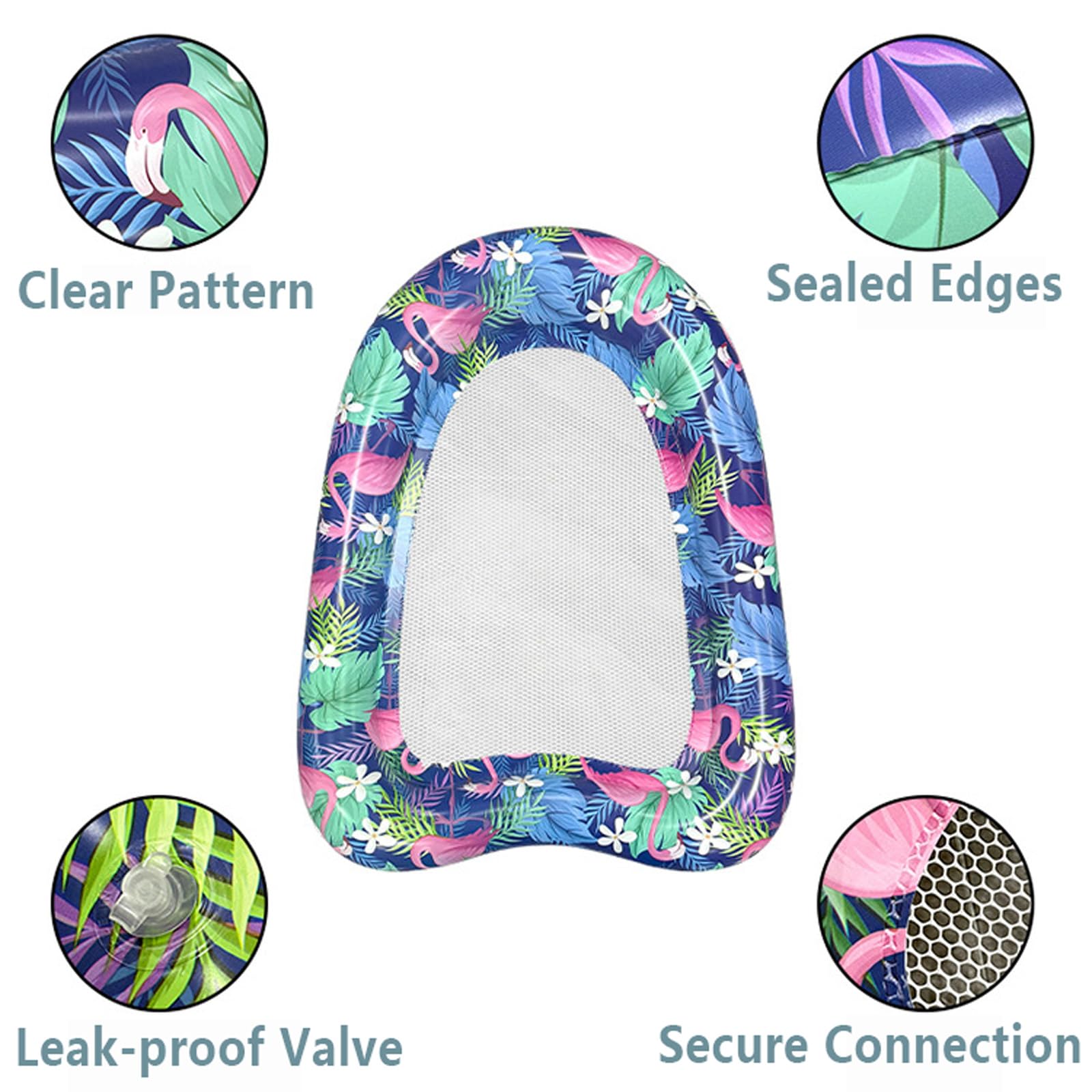 Galleggiante gonfiabile piscina in PVC Materassino Mare Disponibile in una varietà di colori 2 Pezzi Accessori Piscina con schienale pieghevole Portatile per Spiaggia Feste Estive Vacanze