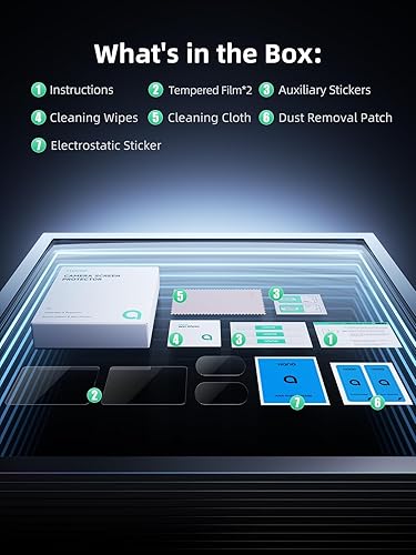 Miniatura 6 de llano Protector de pantalla Osmo Pocket 3 para DJI Osmo Pocket 3, accesorios Osmo Pocket 3, vidrio templado 9H, ultra transparente, antiarañazos,