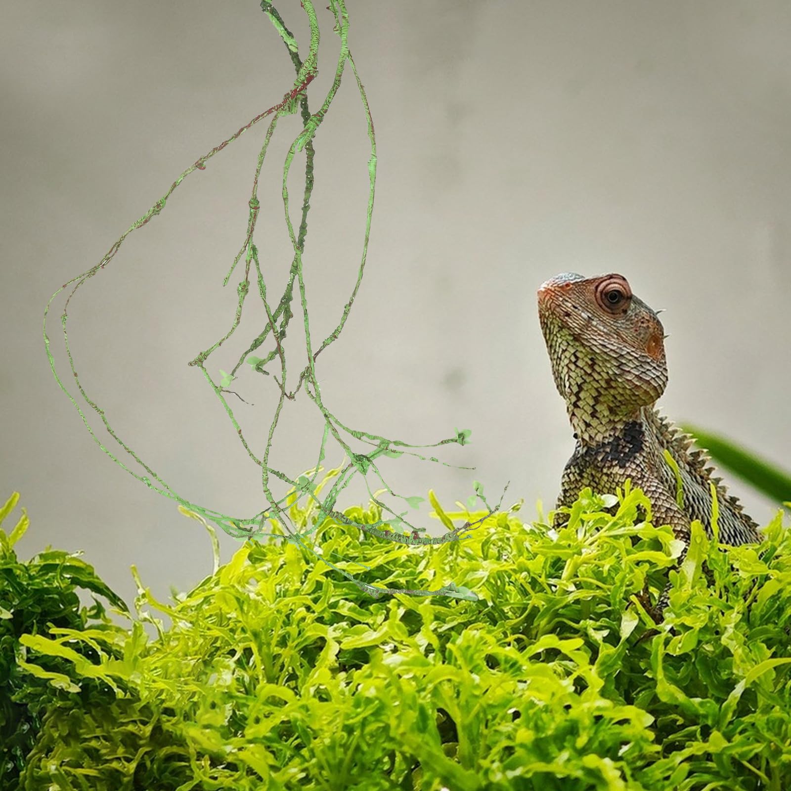 Alipis Enredadera Artificial y Realista, Flexible para Terrario de Reptiles