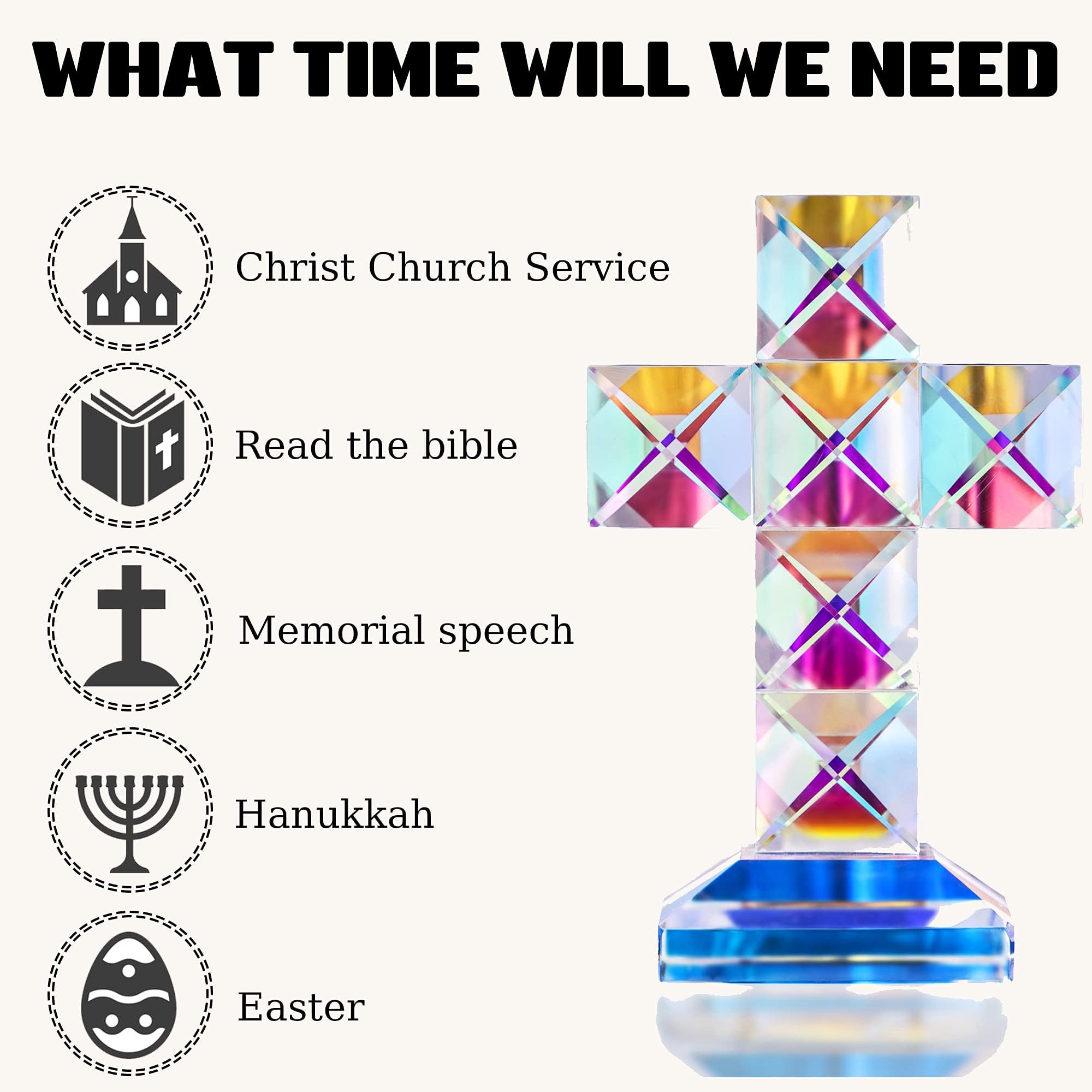 Amazon.co.jp: QFkris クリスタルクロススタンディング 高さ5インチ