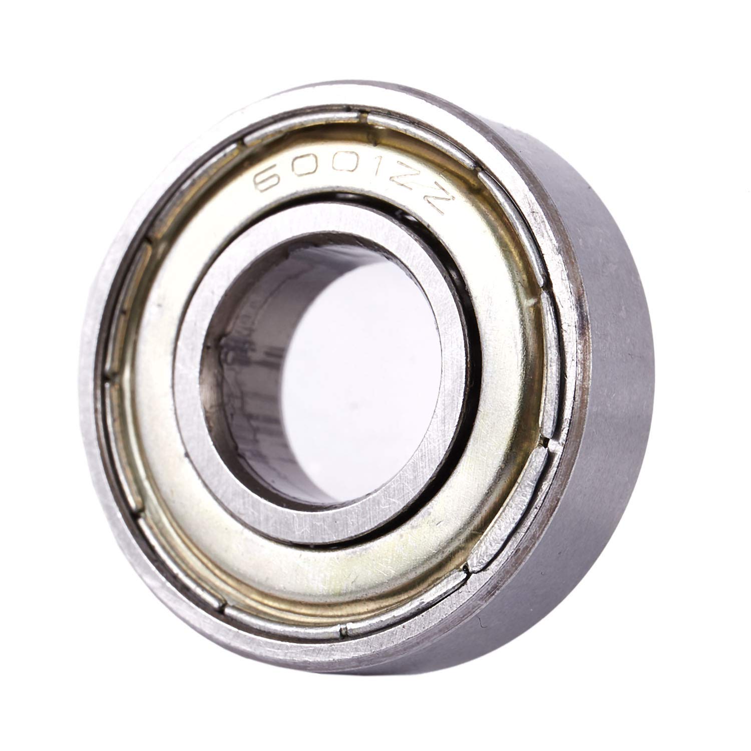 Pasuihcay 6001ZZ Double Shielded Deep Groove 28mm x 12mm x 8mm, Silver Tone