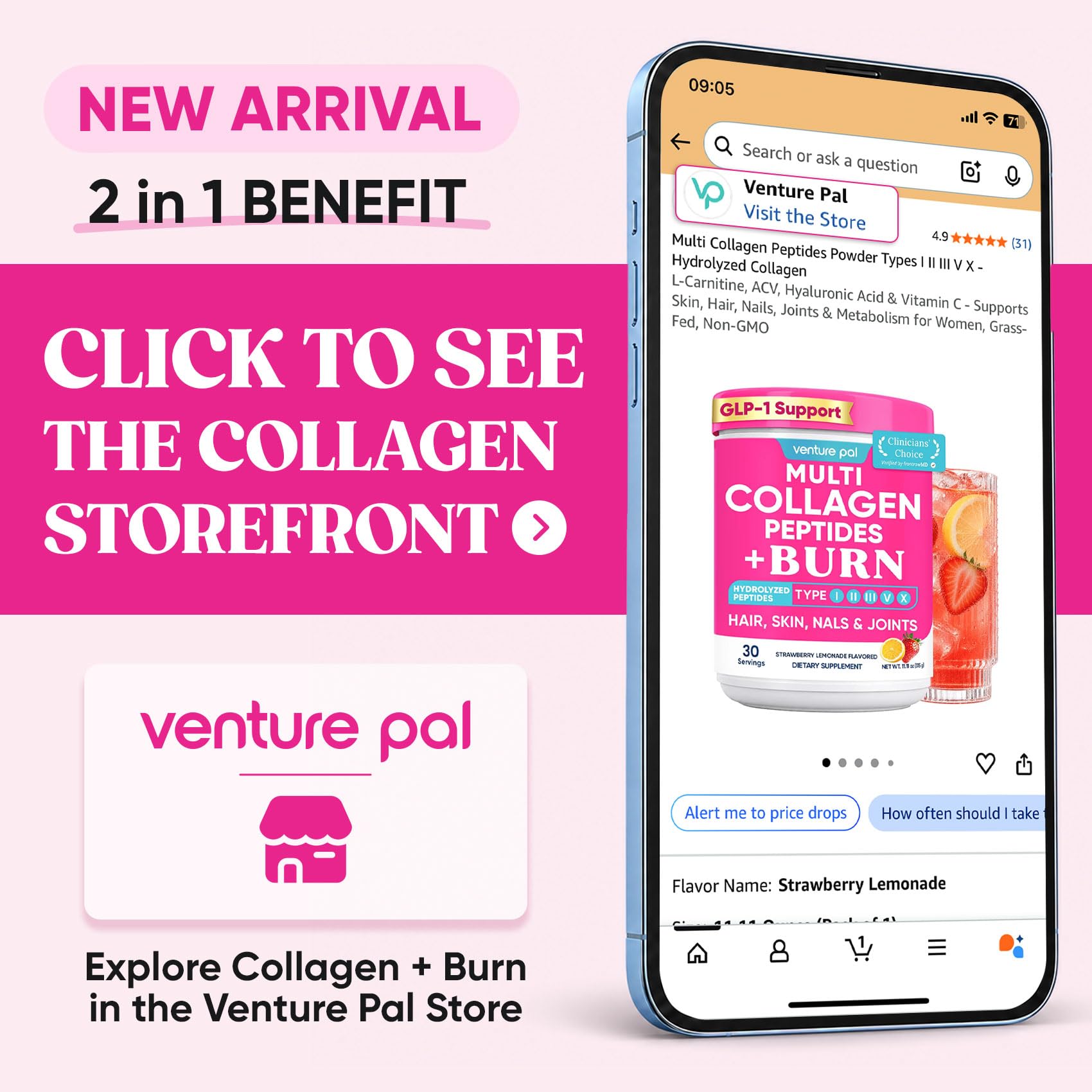 Multi Collagen Powder Type I II III V X, Hydrolyzed Collagen Peptides — Amazon image 10