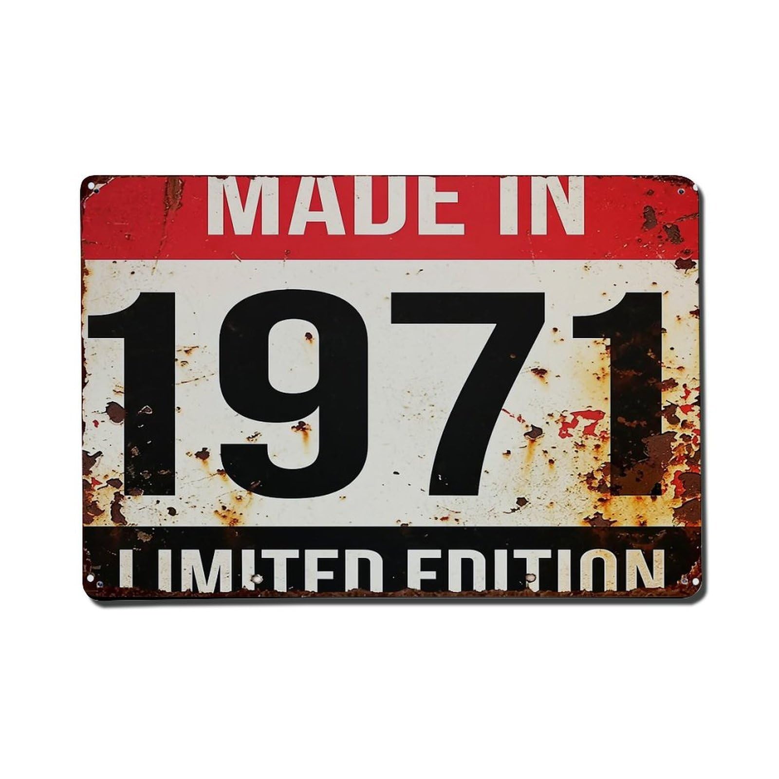 Jdfenggu Vintage Made In Nineteen Seventy One Limited Edition Retro Metal Tin Sign, Metal Poster For Bar, Home, Man Cave, Kitchen, Laundry Room Art Decor 8X12 Inch