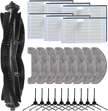 Replacement Accessory Kit For BPMIO B15 And B15 Plus Robot Vacuum, Includes Main Roller Brush, Side Brushes, HEPA Filter And Mop Cloths, Easily Install Cleaning Parts SetB