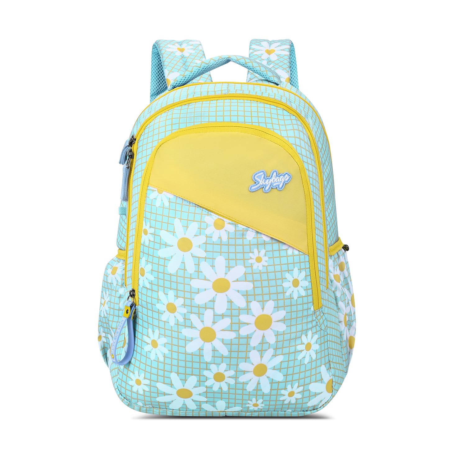 Bloom 30 Litres Yellow Blue School Bag For Girls, 3 Compartment-image-45